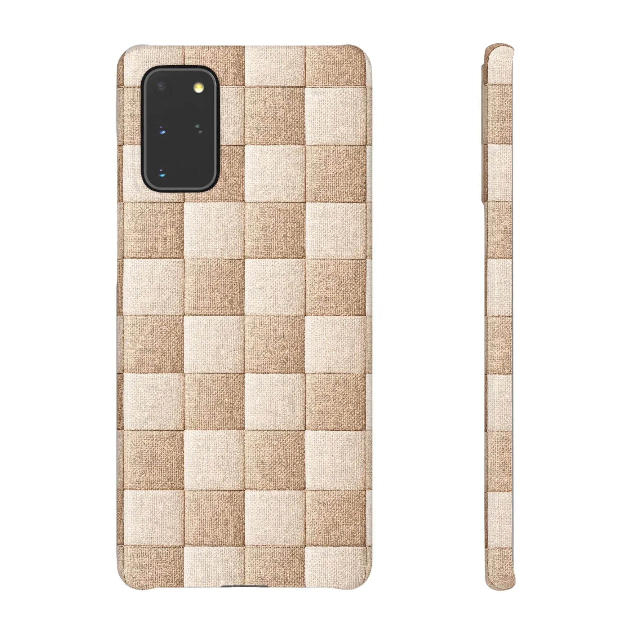 Beige Woven Phone Case for iPhone 11-17 and Galaxy S20-S25 - KARARMDESIGN
