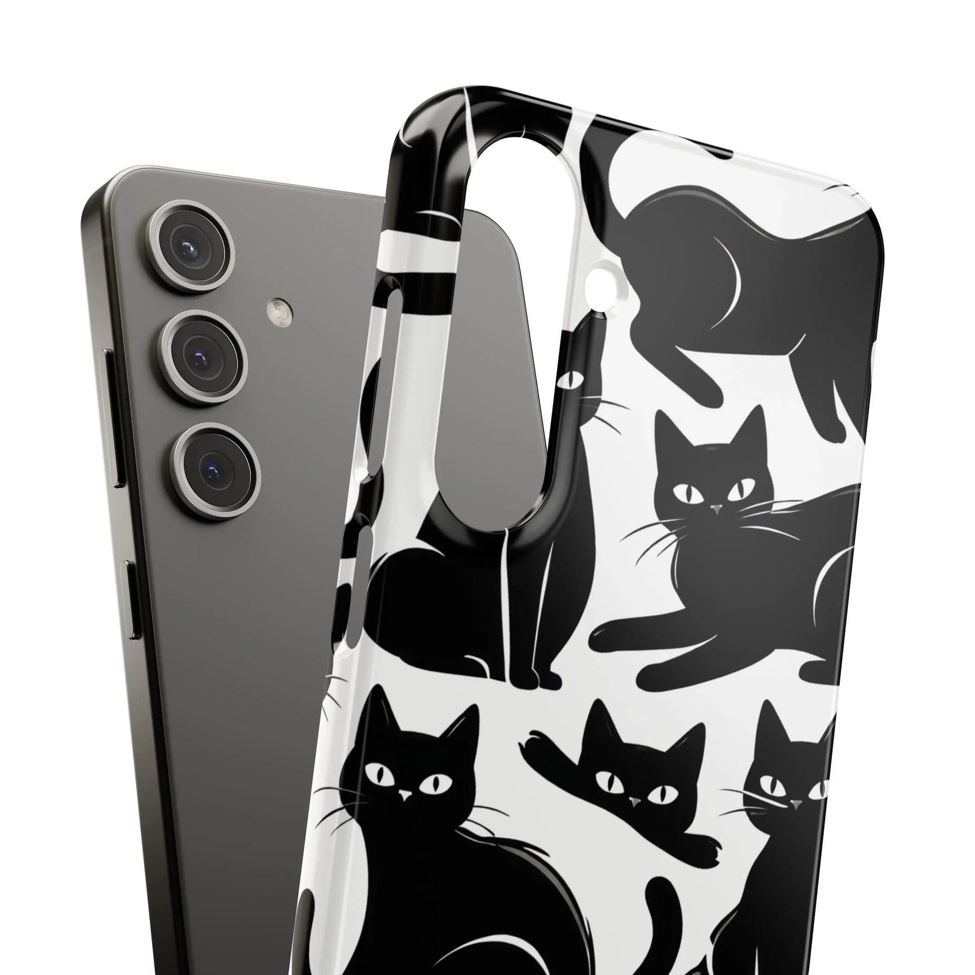 Black Cats Phone Case for iPhone 11-17 and Galaxy S20-S25 - KARARMDESIGN