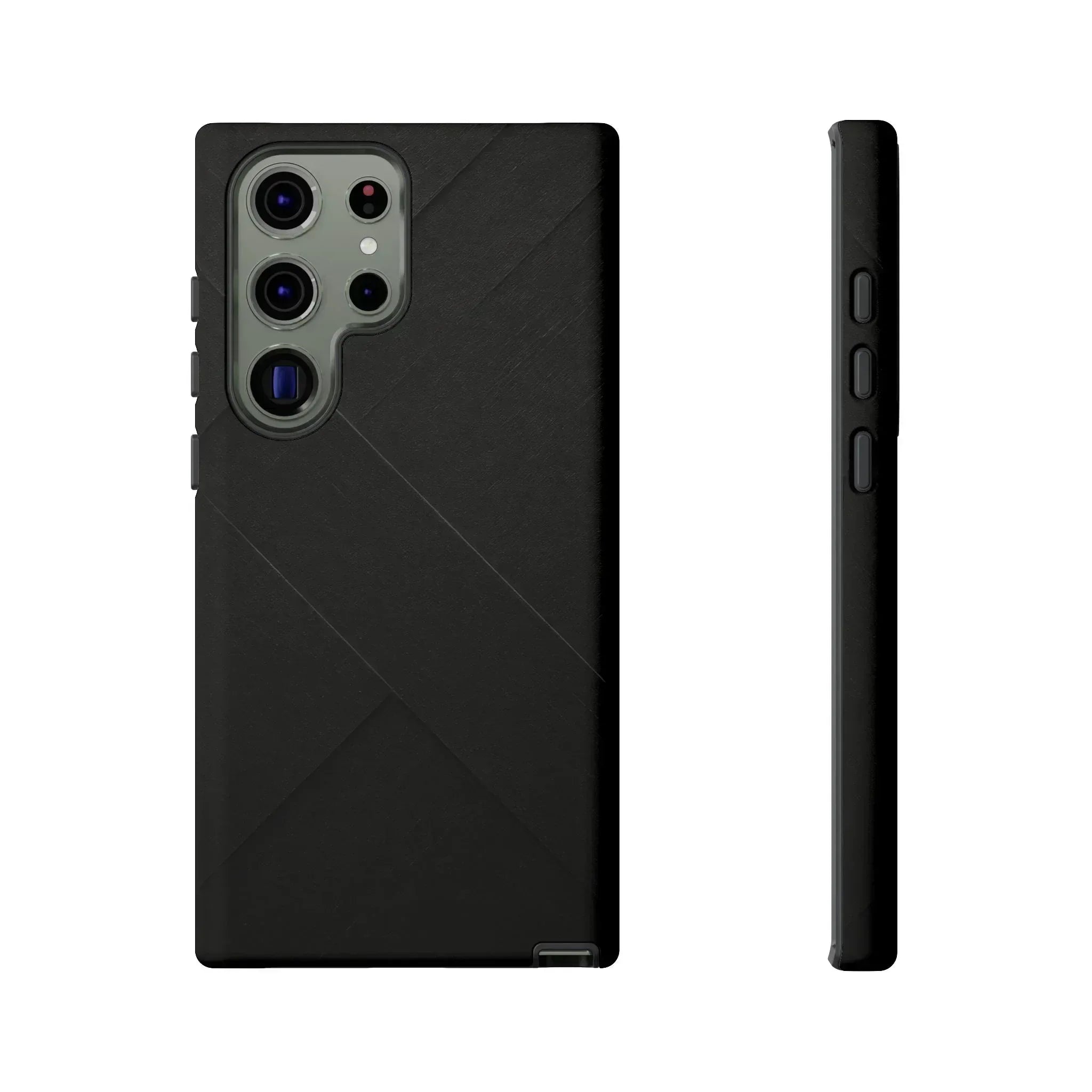 Matte Black Diagonal Line Phone Case for iPhone 8-16 and Galaxy S10-S25 - KARARMDESIGN