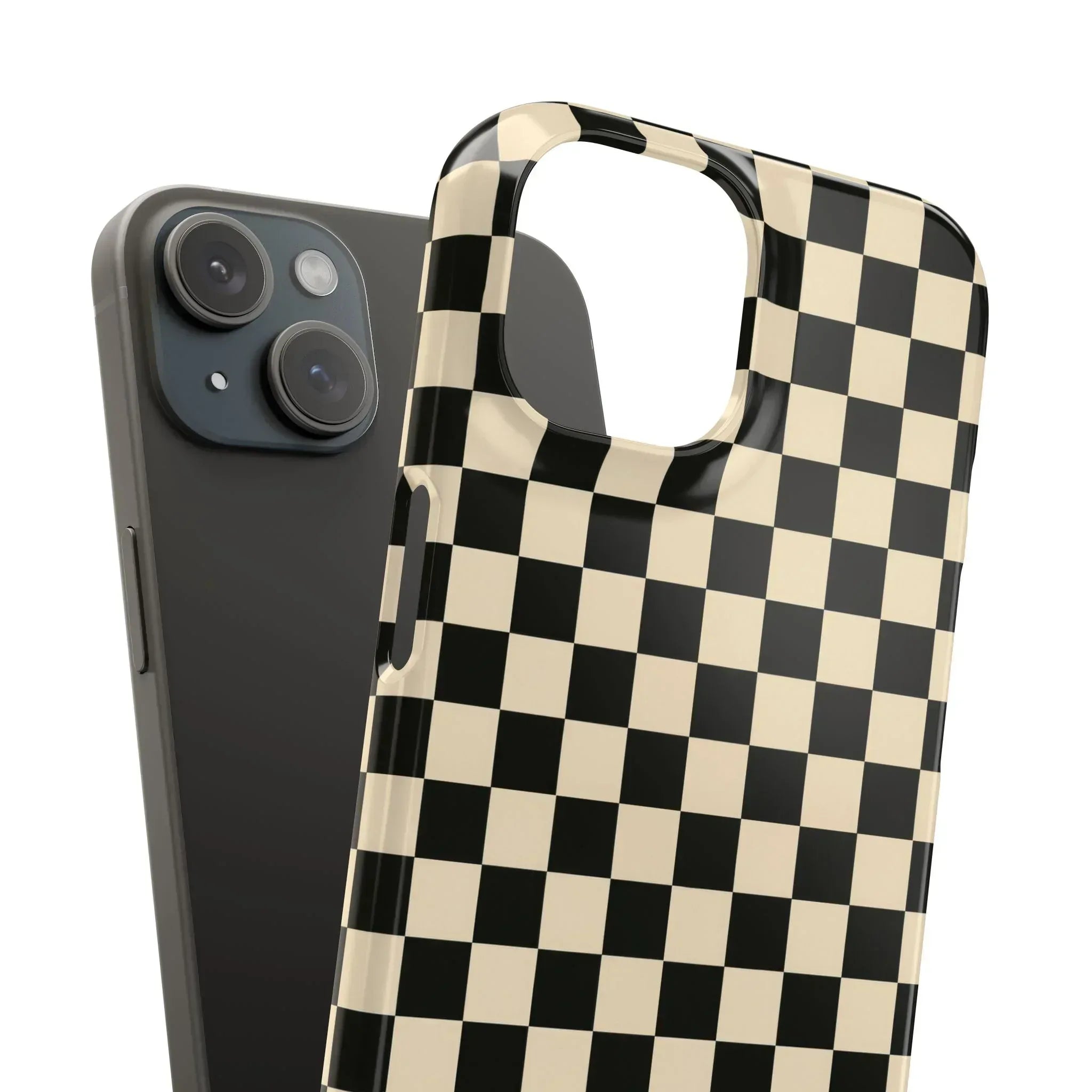 Stylish Matte Checker Phone Case for iPhone 11-17 and Galaxy S20-S25 - KARARMDESIGN