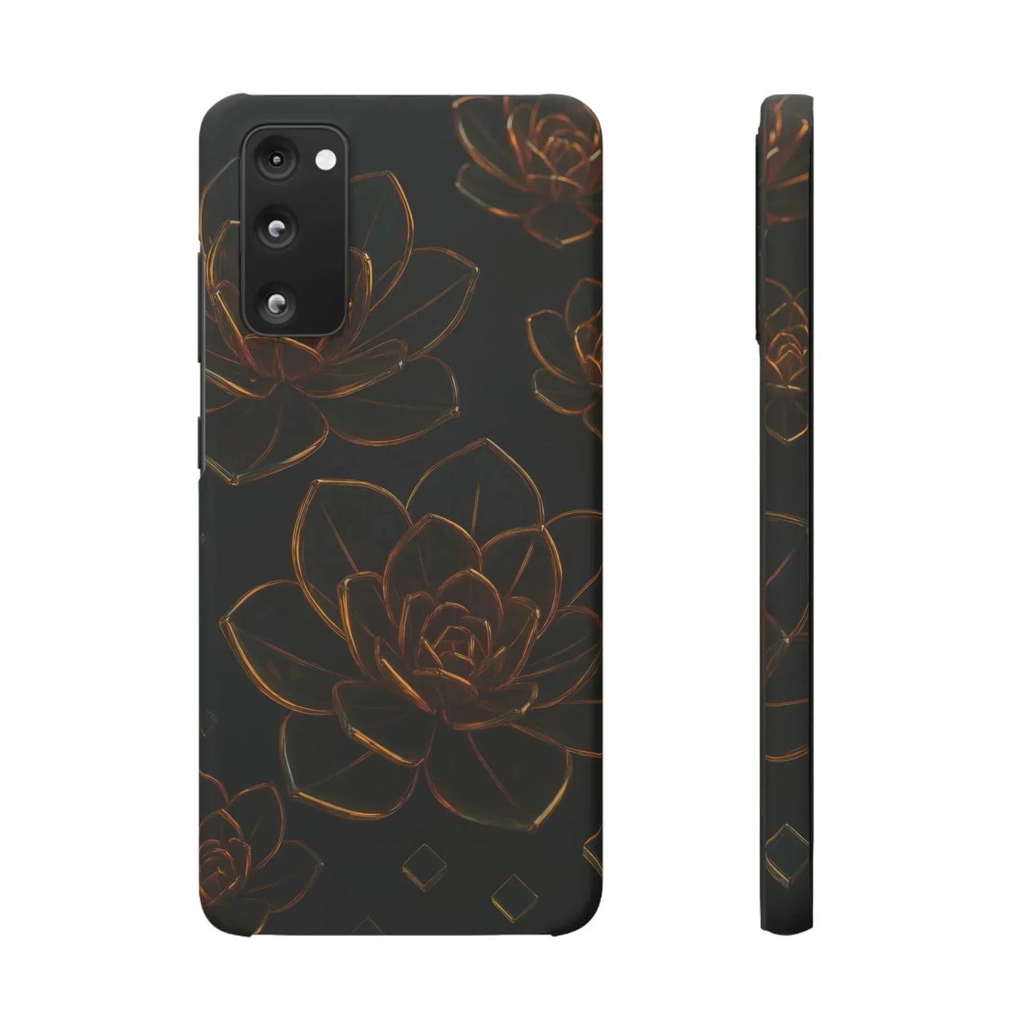 Glass Flower Phone Case for iPhone 7-16 and Galaxy S10-S24 Models