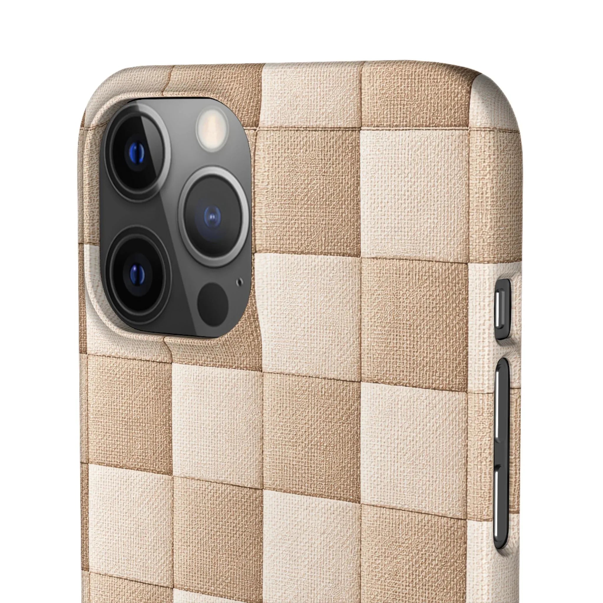 Beige Woven Phone Case for iPhone 11-17 and Galaxy S20-S25 - KARARMDESIGN