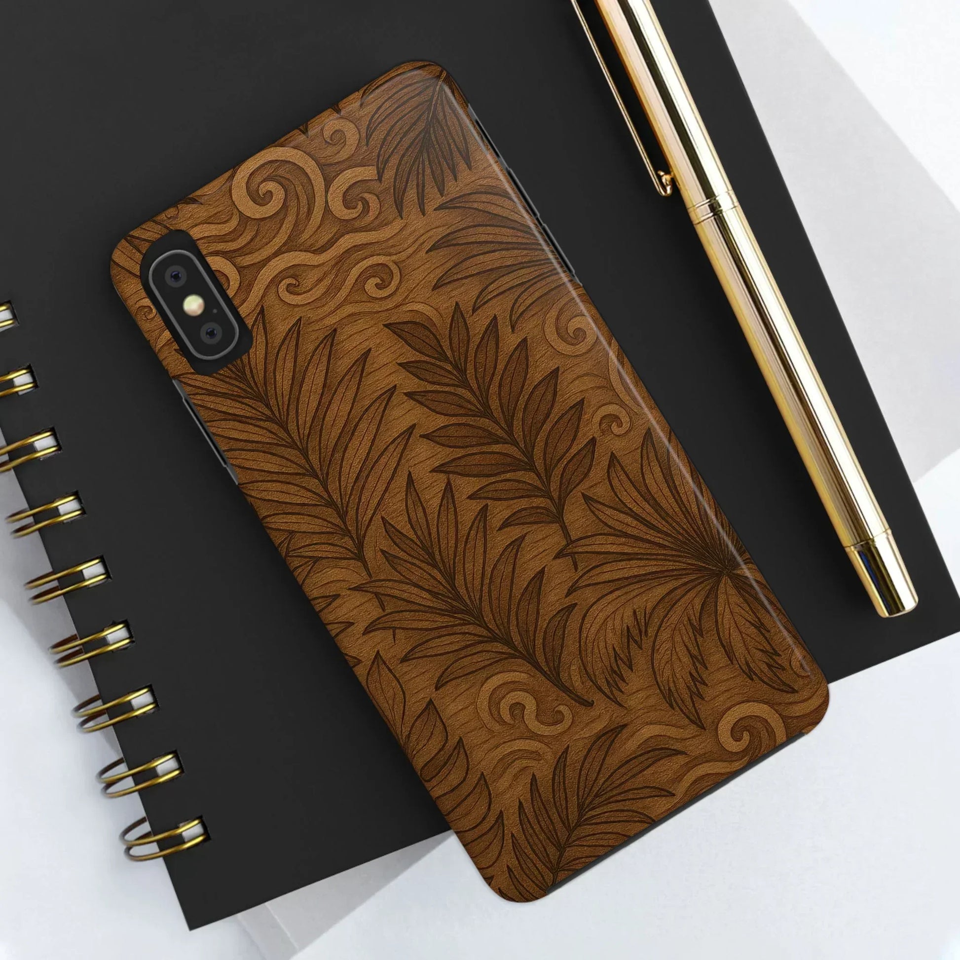 Wood Leaf Armor Phone Case for iPhone and Samsung Galaxy - KarArmDesign