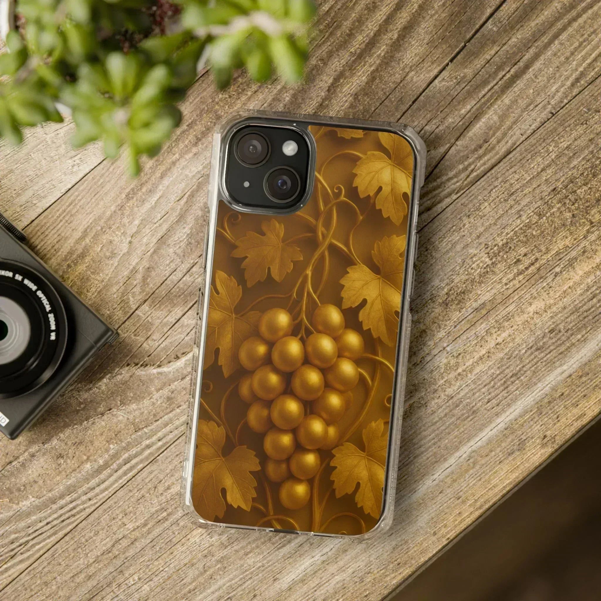 Golden Grapes Phone Case for iPhone 14–16 - KARARMDESIGN