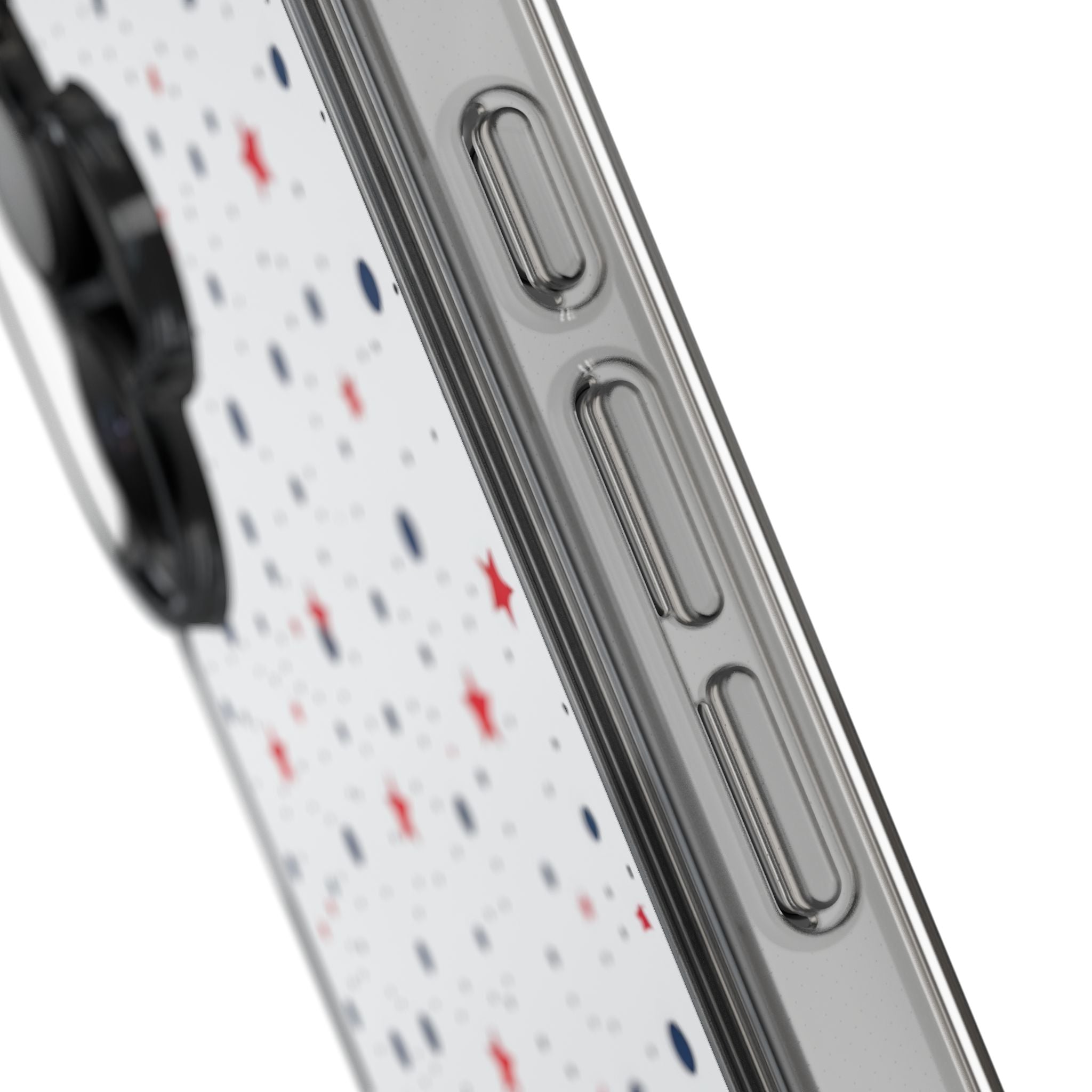 White Polka Dot & Stars Clear Case for iPhone & Samsung