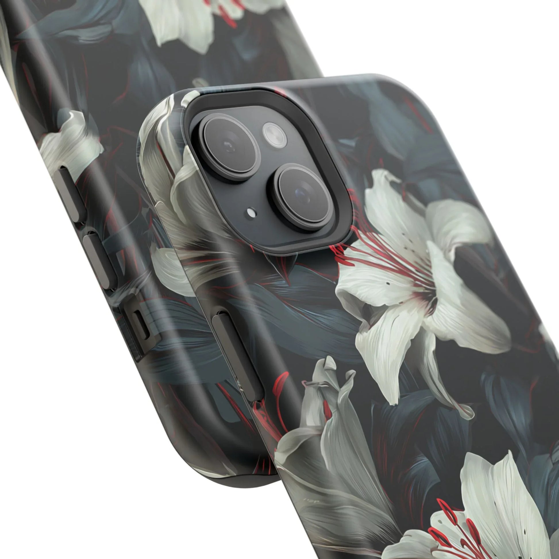 White Lily Floral Phone Case for iPhone 13-17 - KARARMDESIGN