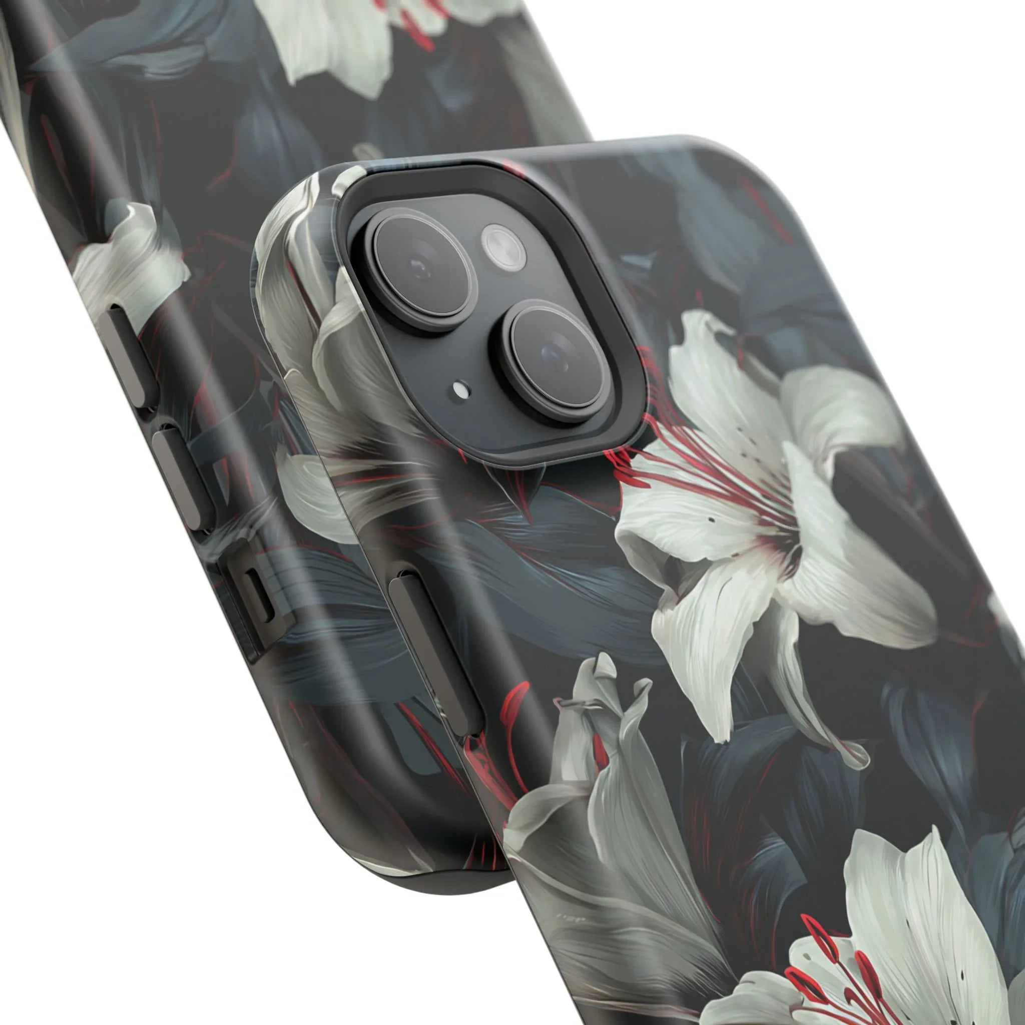 White Lily Floral Phone Case for iPhone 13-17 - KARARMDESIGN