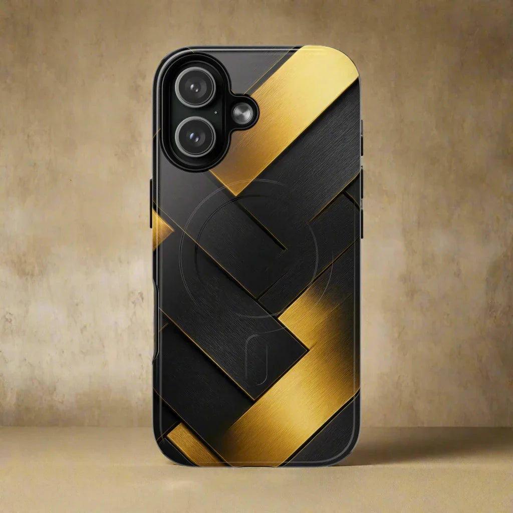 Golden Grid Phone Case for iPhone 17, Air, Pro, Pro Max - KarArmDesign
