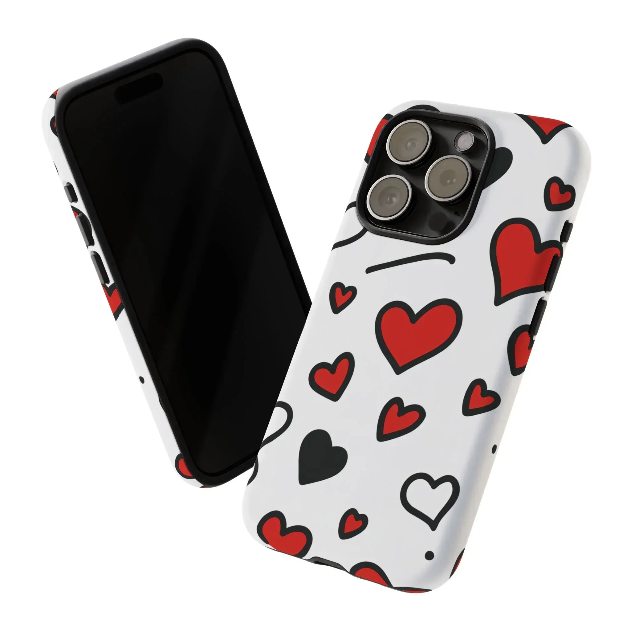 Scattered Hearts Phone Case for iPhone 11-17 and Galaxy S10-S25 - KARARMDESIGN