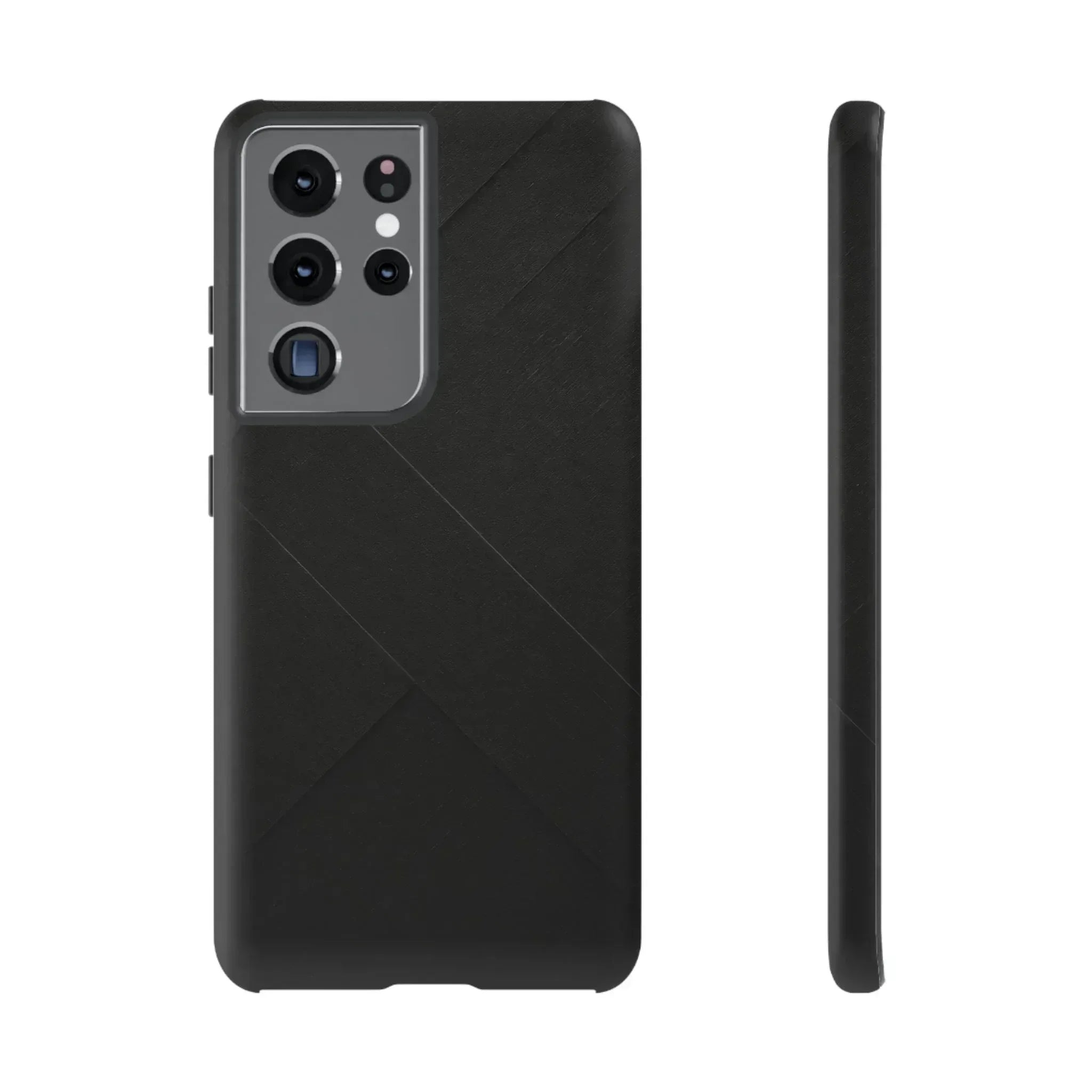 Matte Black Diagonal Line Phone Case for iPhone 8-16 and Galaxy S10-S25 - KARARMDESIGN