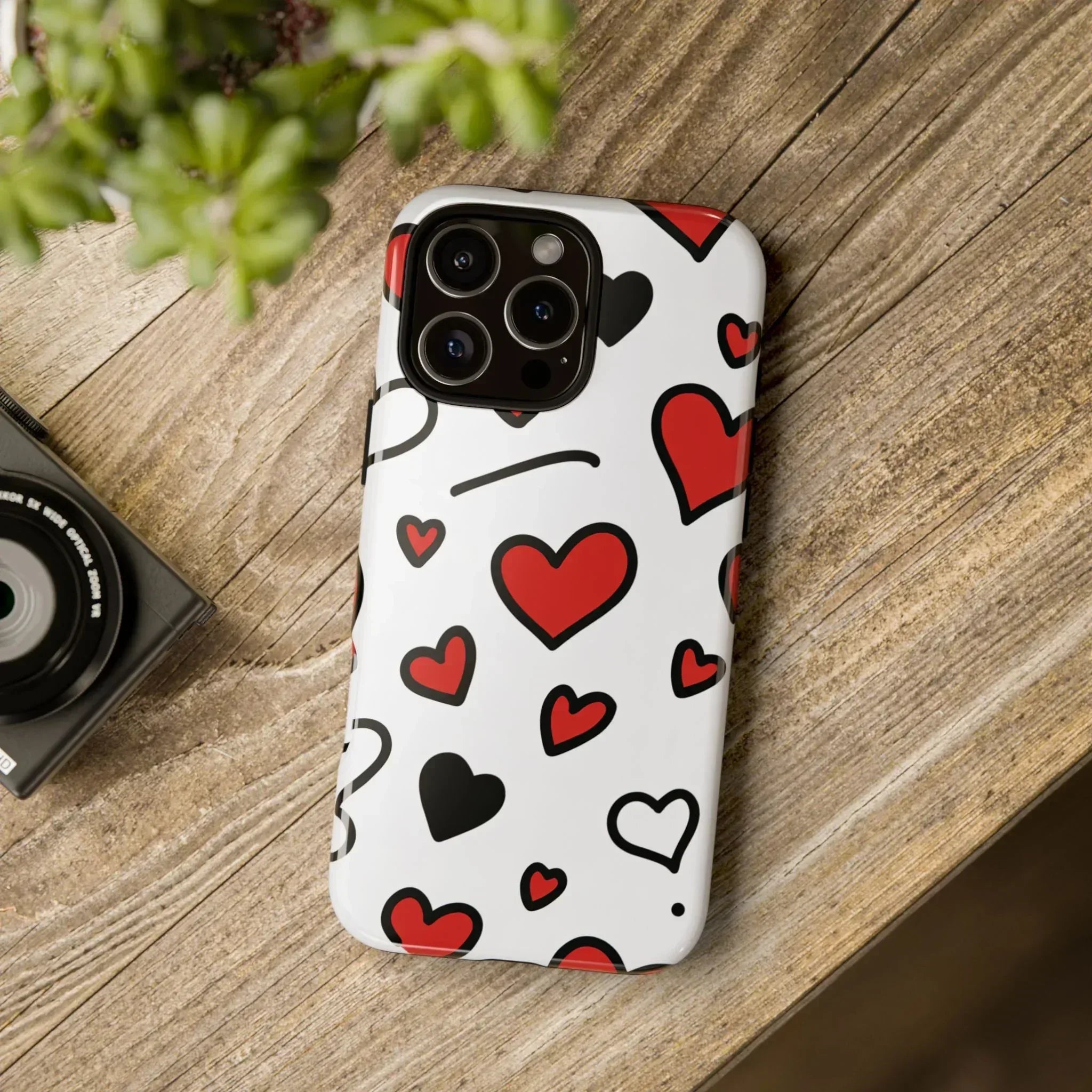 Scattered Hearts Phone Case for iPhone 11-17 and Galaxy S10-S25 - KARARMDESIGN