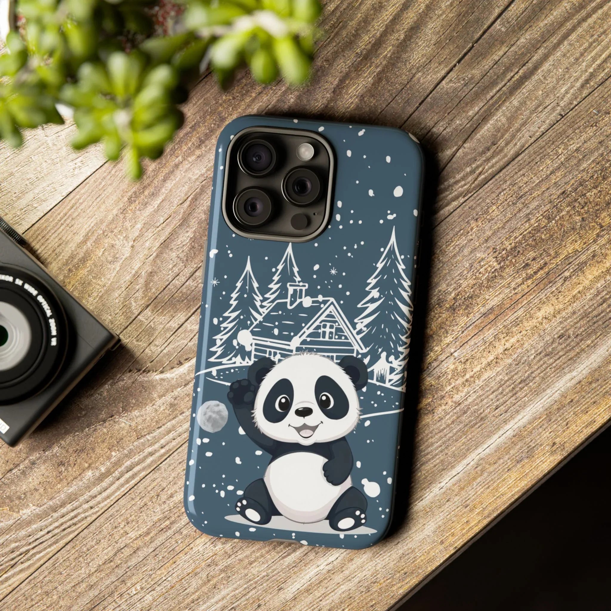 Cute Panda in a Winter Wonderland Phone Case for iPhone 8-17 - KARARMDESIGN