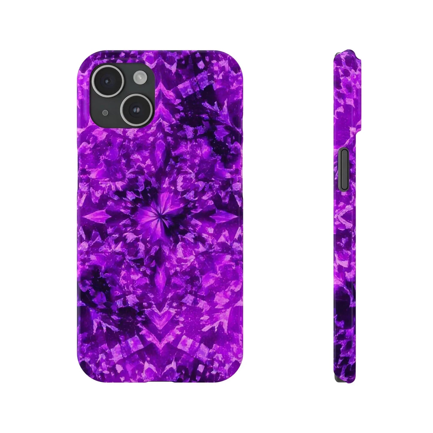 Vivid Purple Kaleidoscope Phone Case iPhone 7 to 16 Series Models - KarArmDesign