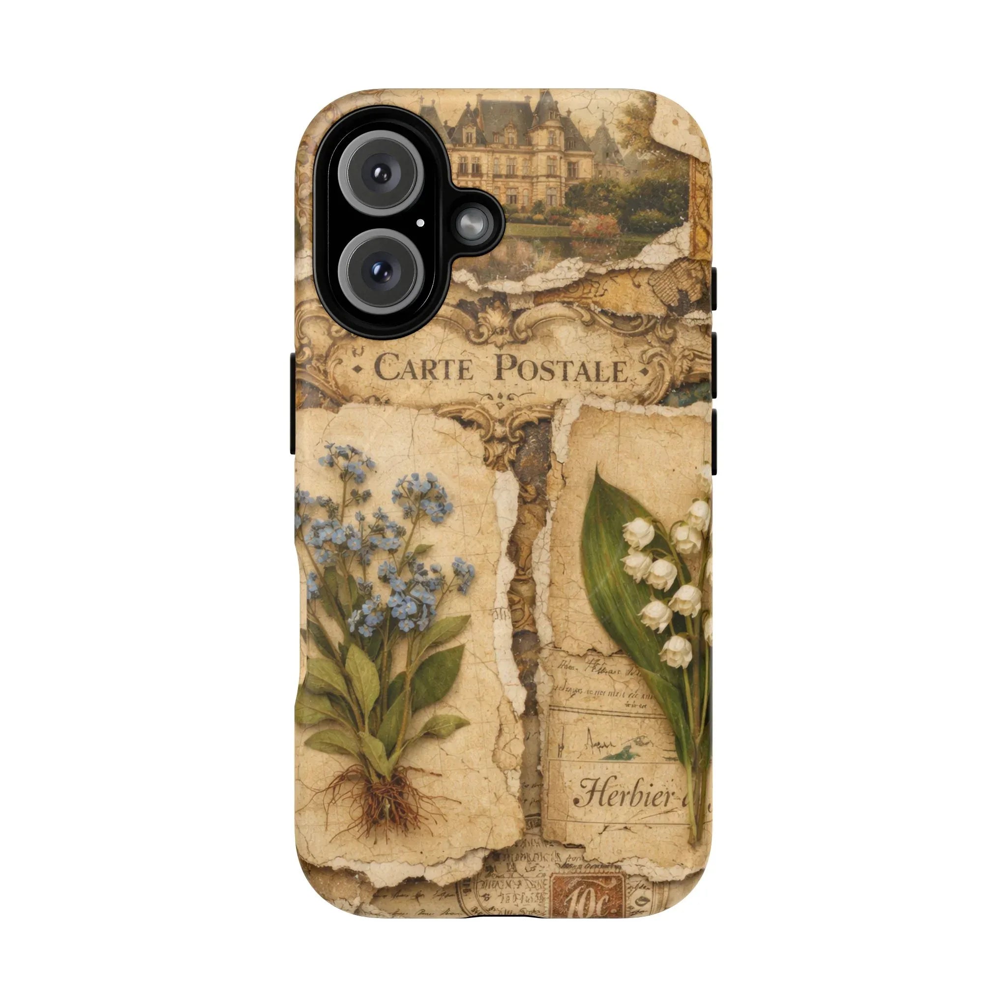 Vintage Botanical Postcard Phone Case for iPhone 13-17 - KARARMDESIGN