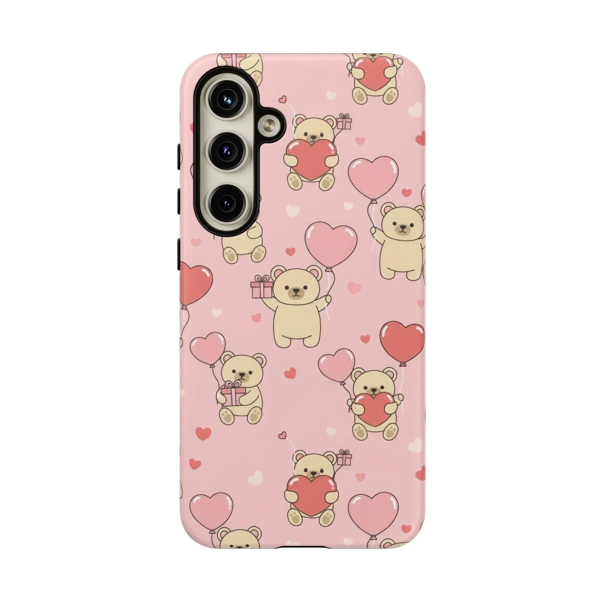 Teddy's Valentine Parade Phone Case for iPhone 11-17 and Galaxy S21-S25 - KARARMDESIGN