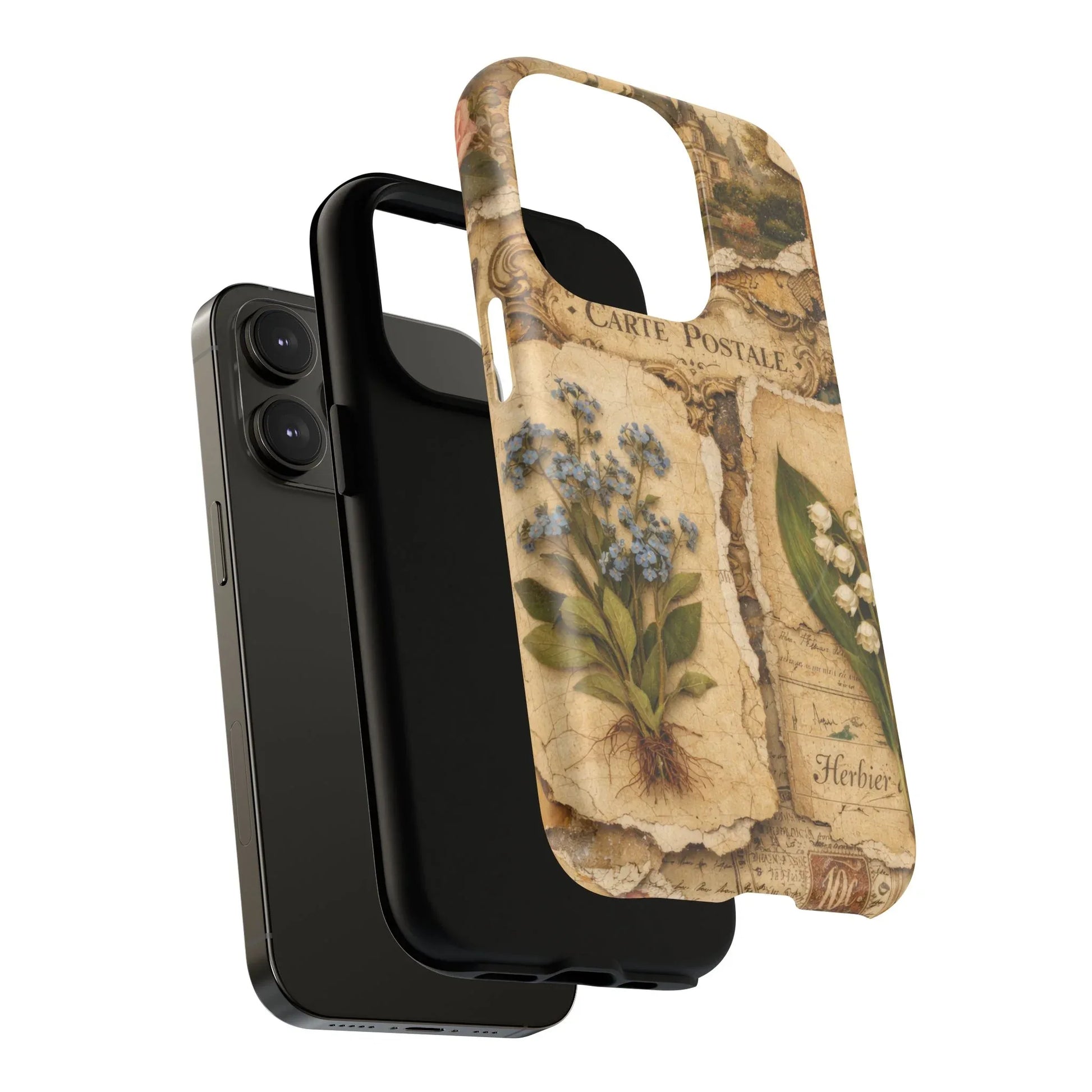 Vintage Botanical Postcard Phone Case for iPhone 13-17 - KARARMDESIGN