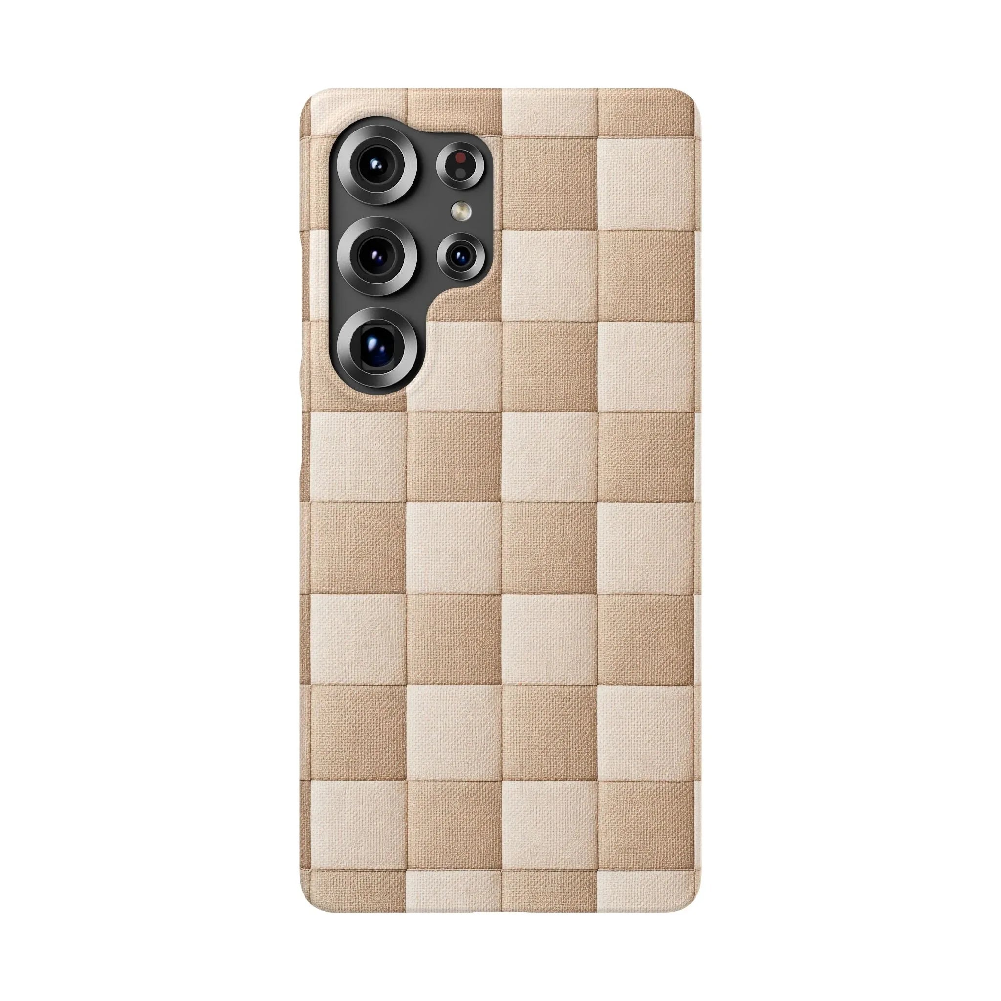 Beige Woven Phone Case for iPhone 11-17 and Galaxy S20-S25 - KARARMDESIGN