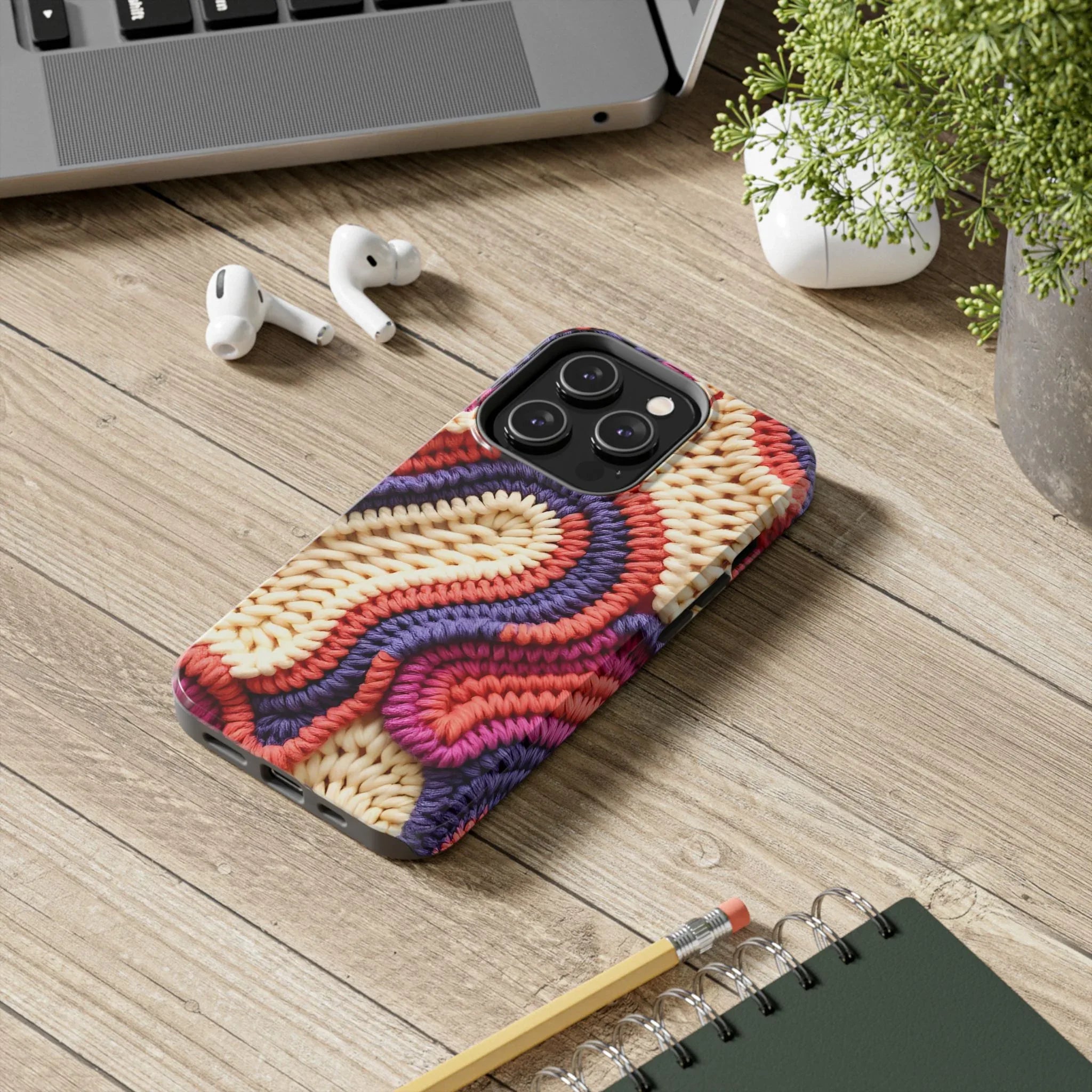 Handwoven Textile Art Phone Case for iPhone 11-17 and Galaxy S21-S25 - KARARMDESIGN