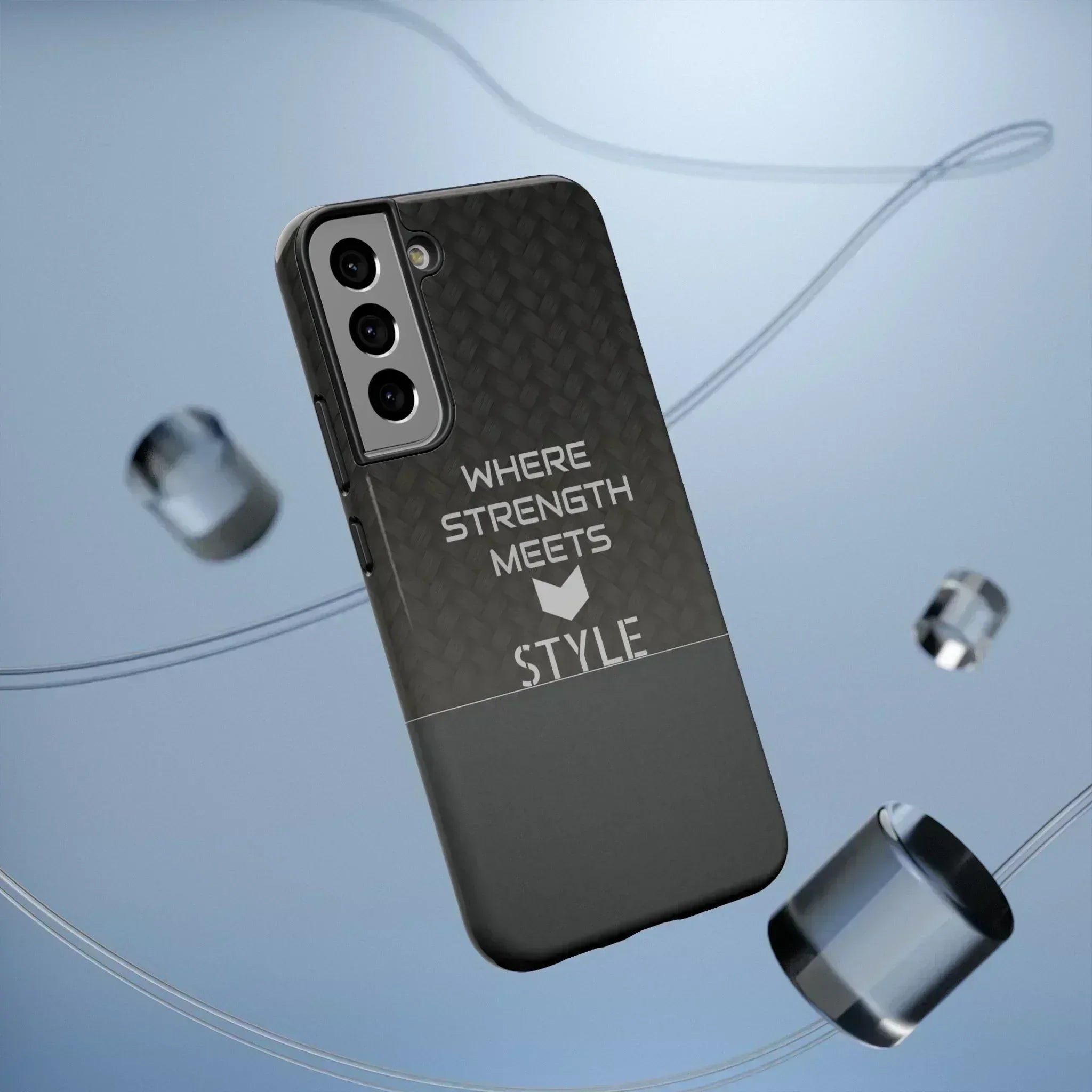 Gray Carbon Phone Case for iPhone 12-16 and Galaxy S21-S22 - KARARMDESIGN