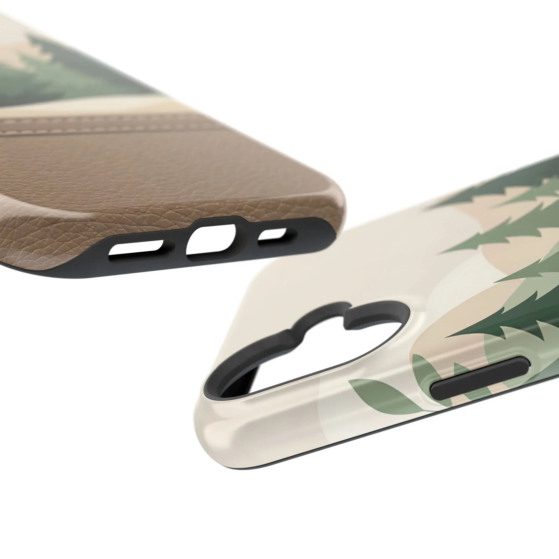 Forest Leather Phone Case for iPhone 11-17 and Galaxy S21-S25 - KARARMDESIGN