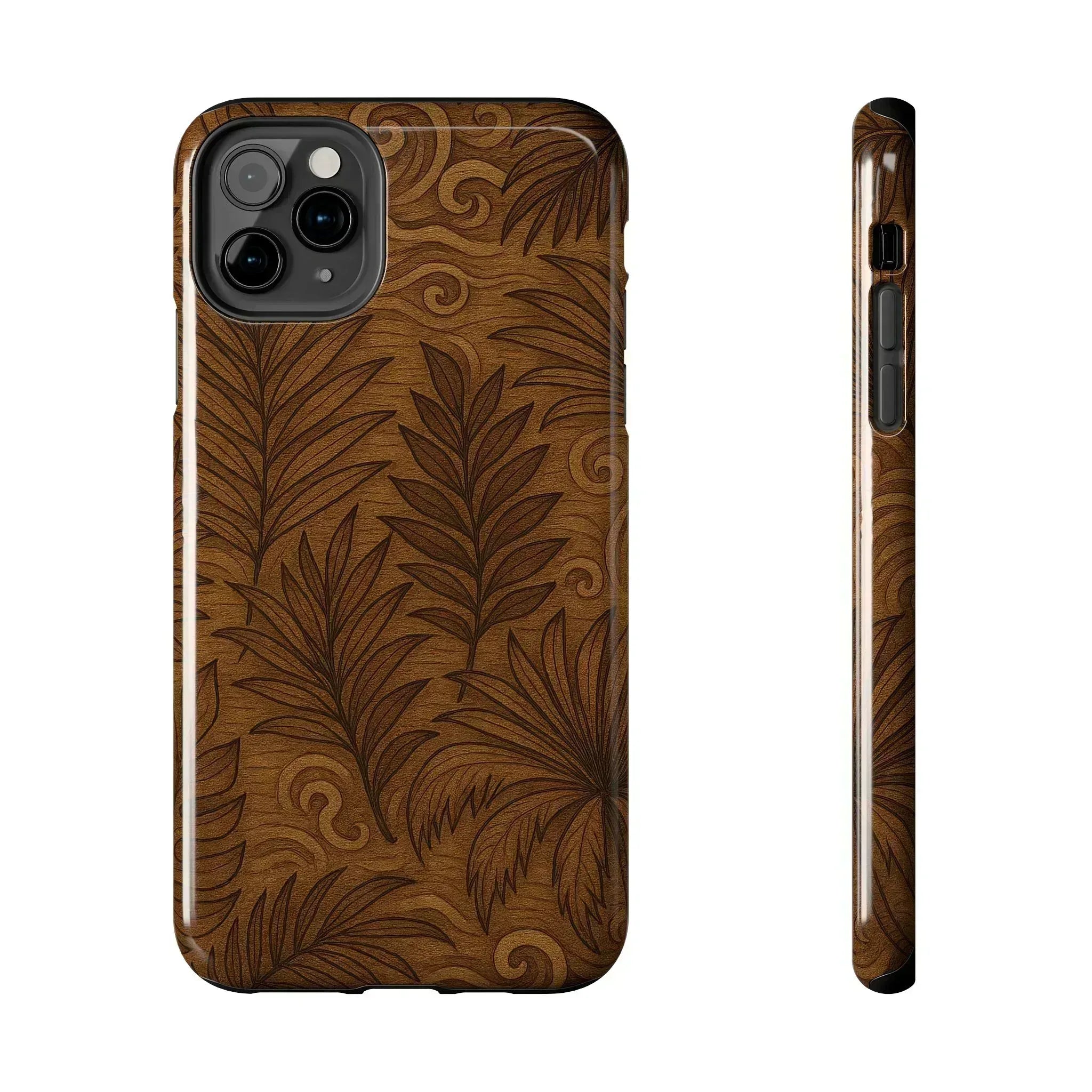 Wood Leaf Armor Phone Case for iPhone and Galaxy - KARARMDESIGN