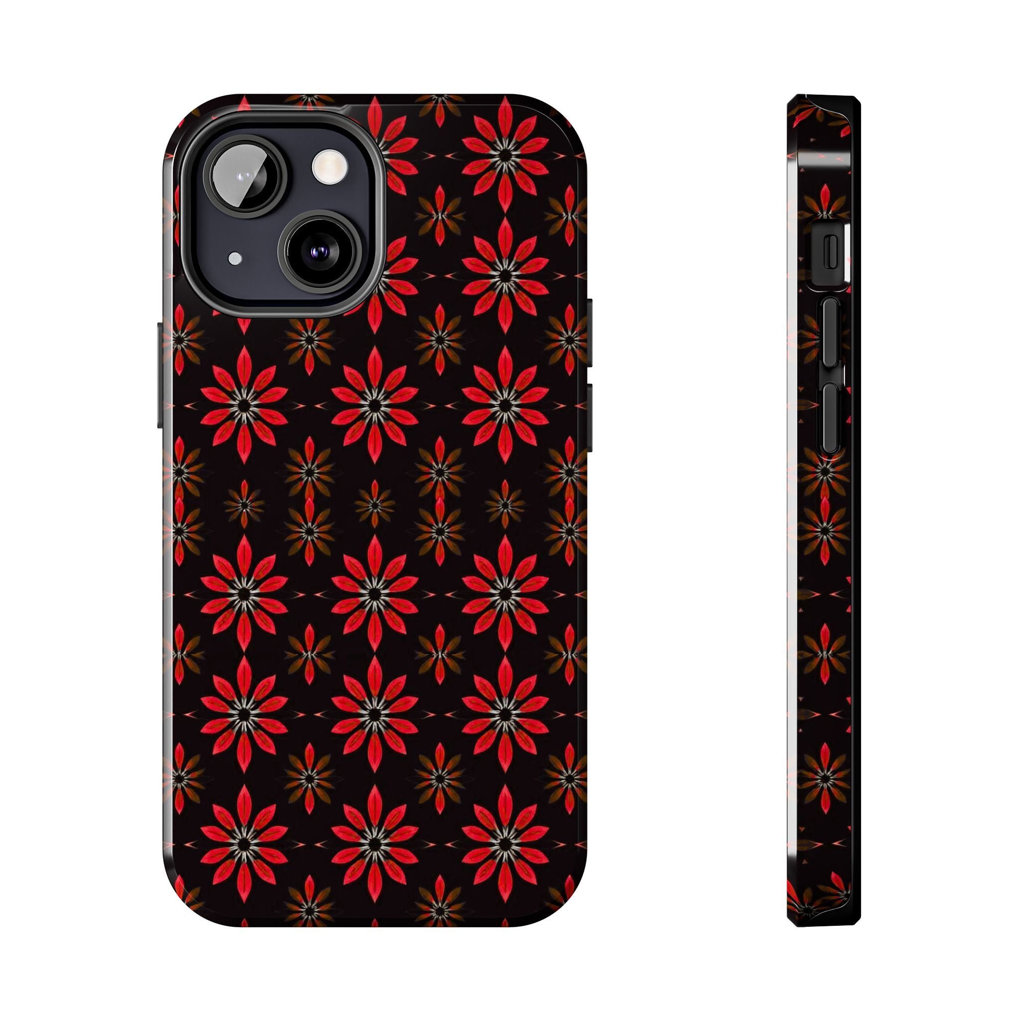 Symmetric Floral Phone Case for iPhone 11-17 and Galaxy S21-S25
