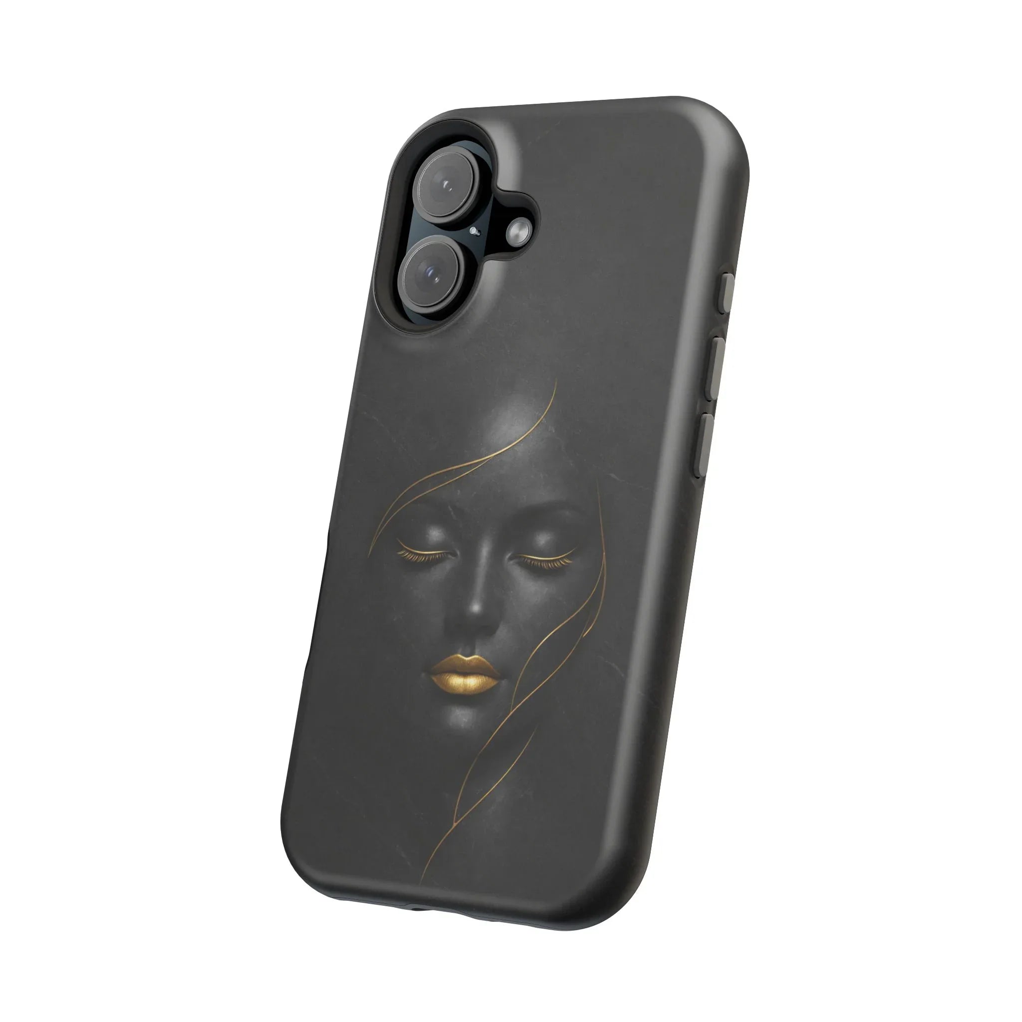Black Gold Face Phone Case for iPhone 13-17 - KARARMDESIGN