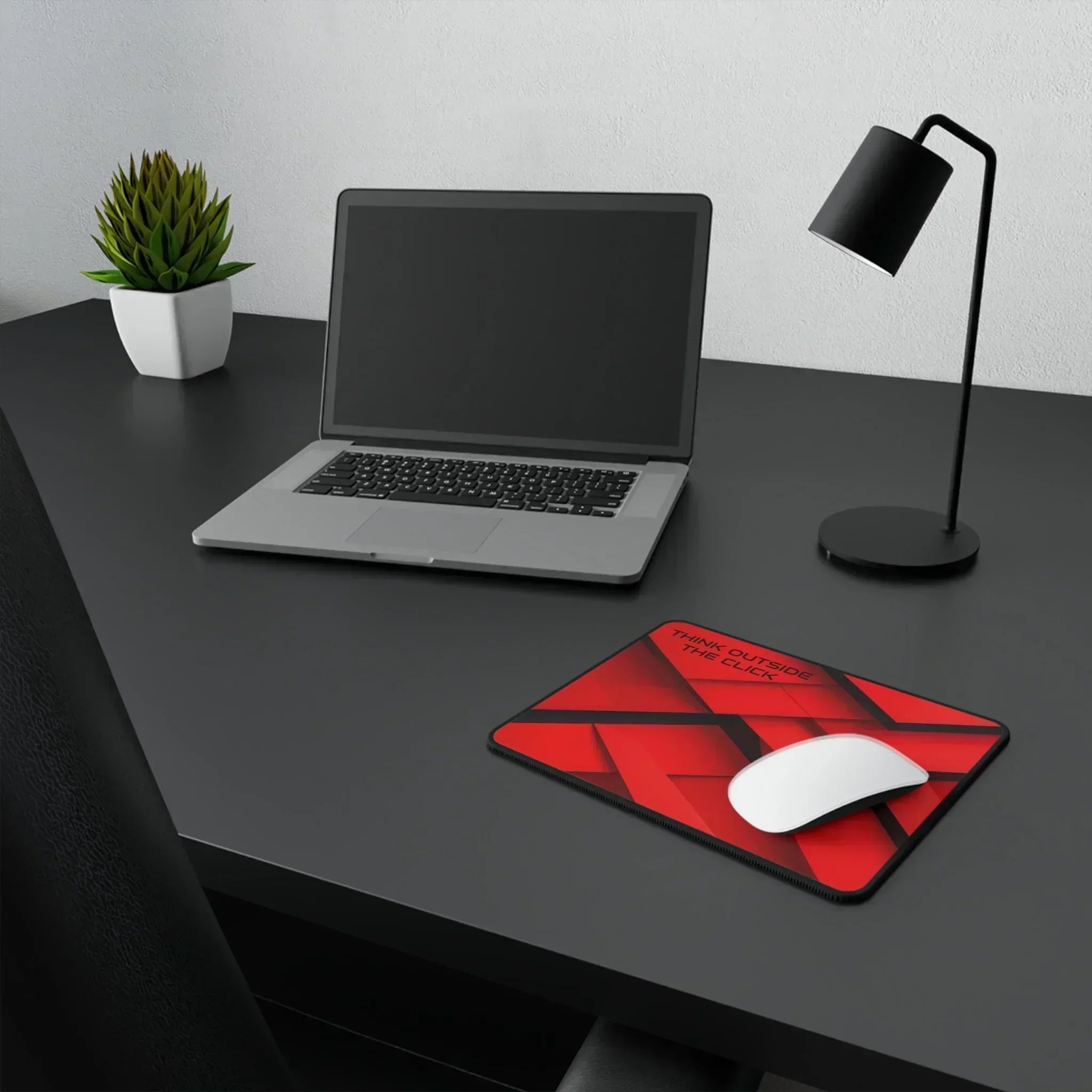 Think Outside the Click – Red & Black Geometric Non-Slip Gaming Mouse Pad for Creative Minds - KARARMDESIGN