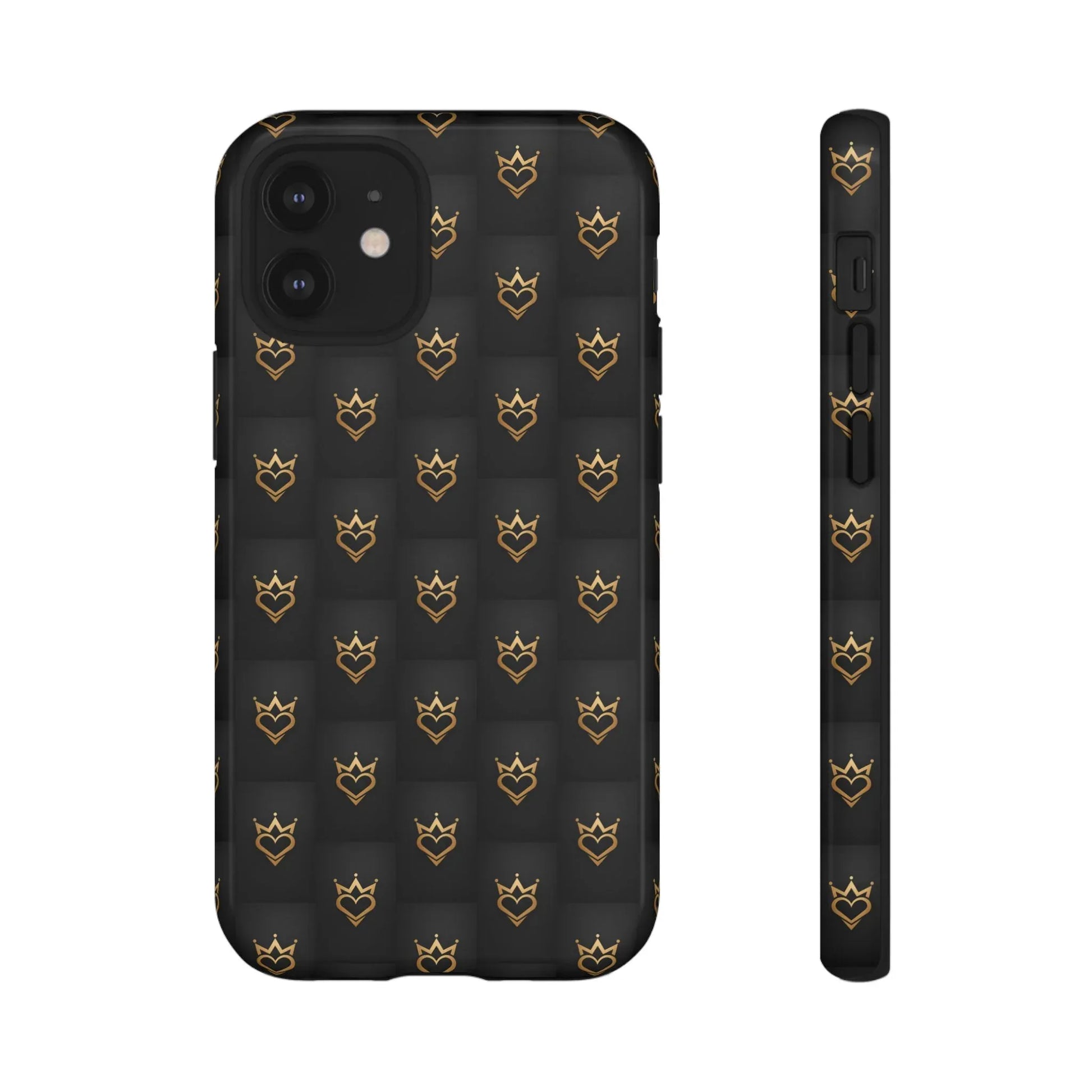 Crowned Heart Doodle Phone Case for iPhone 11-17 & Galaxy S10-S25 - KARARMDESIGN