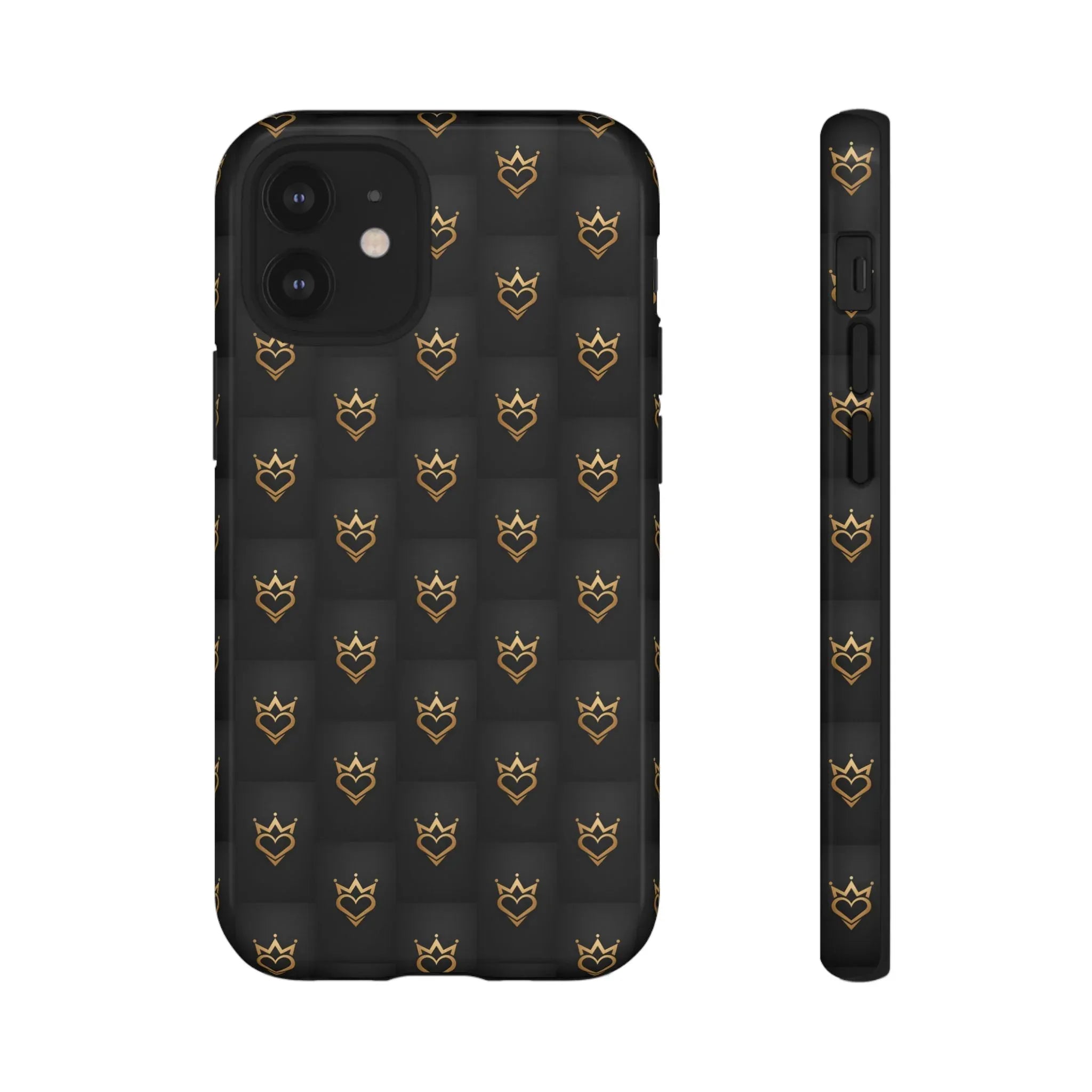 Crowned Heart Doodle Phone Case for iPhone 11-17 & Galaxy S10-S25 - KARARMDESIGN