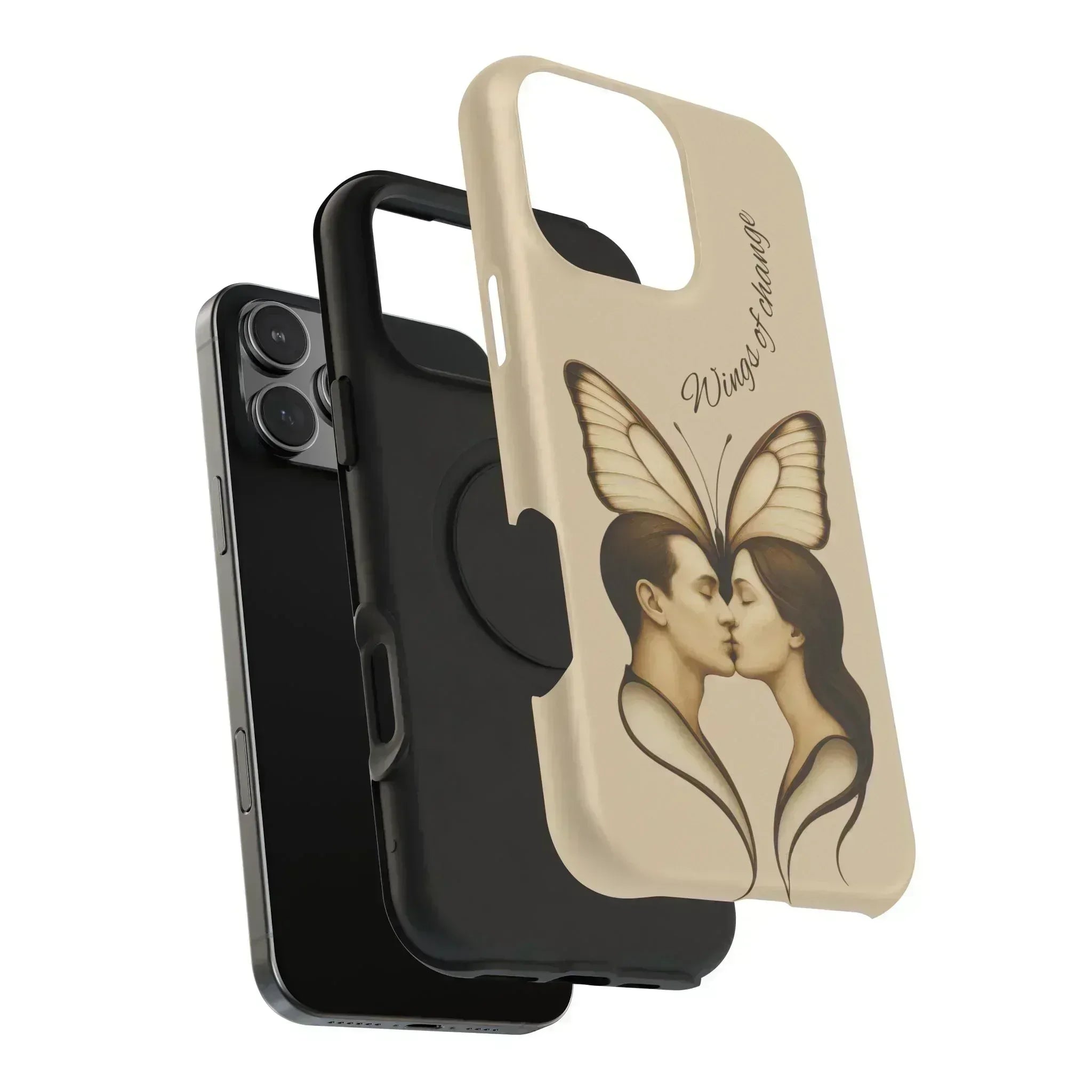 Romantic Butterfly Couple Phone Case for iPhone 12-16 and Galaxy S21-S22 - KARARMDESIGN