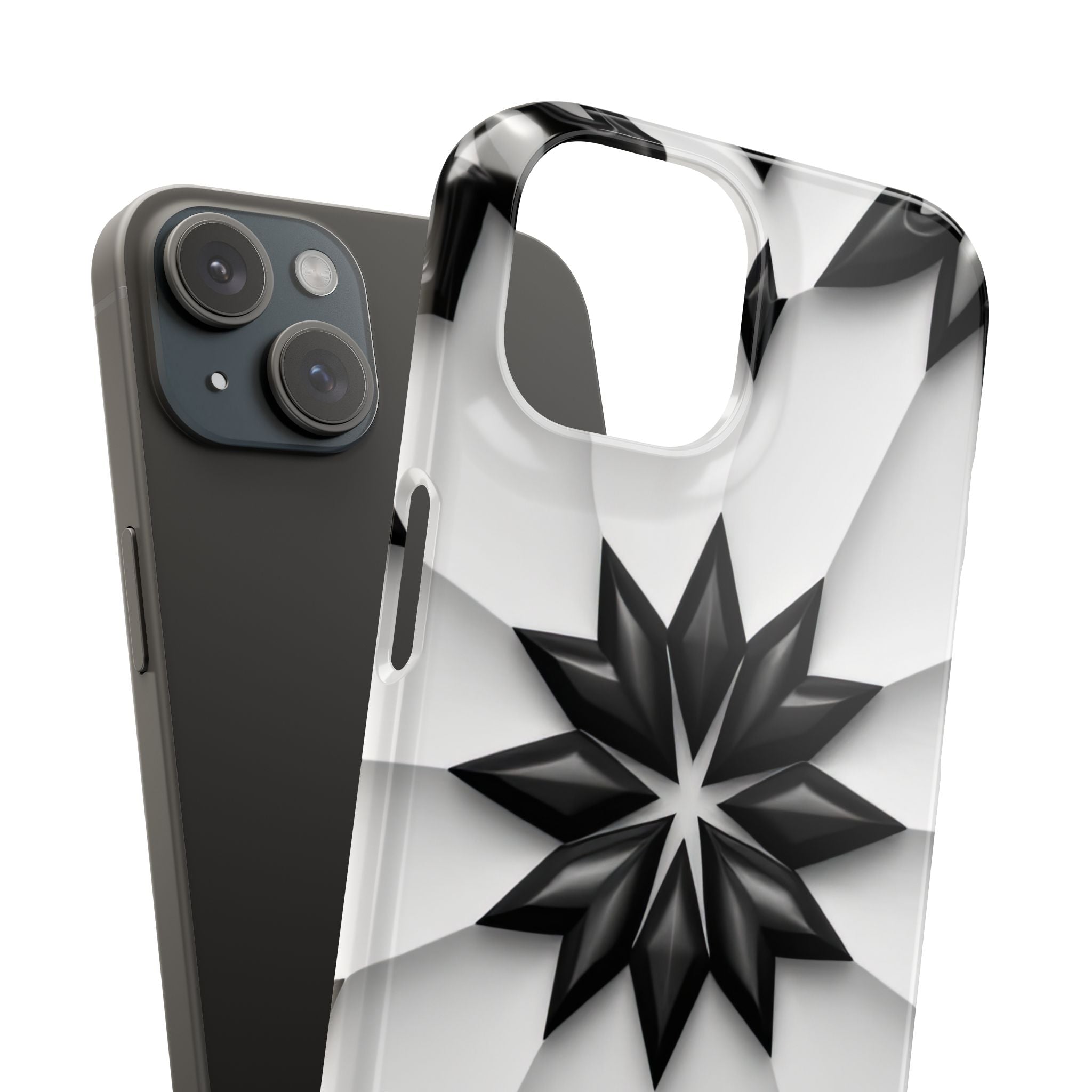 Black & White Geometric Snap Case for iPhone & Samsung Galaxy