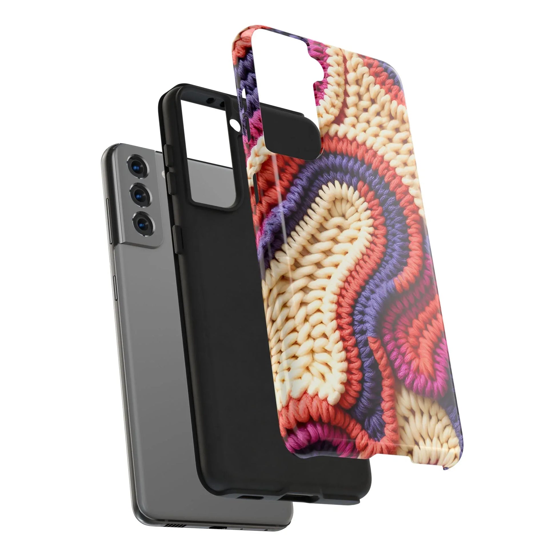 Handwoven Textile Art Phone Case for iPhone 11-17 and Galaxy S21-S25 - KARARMDESIGN