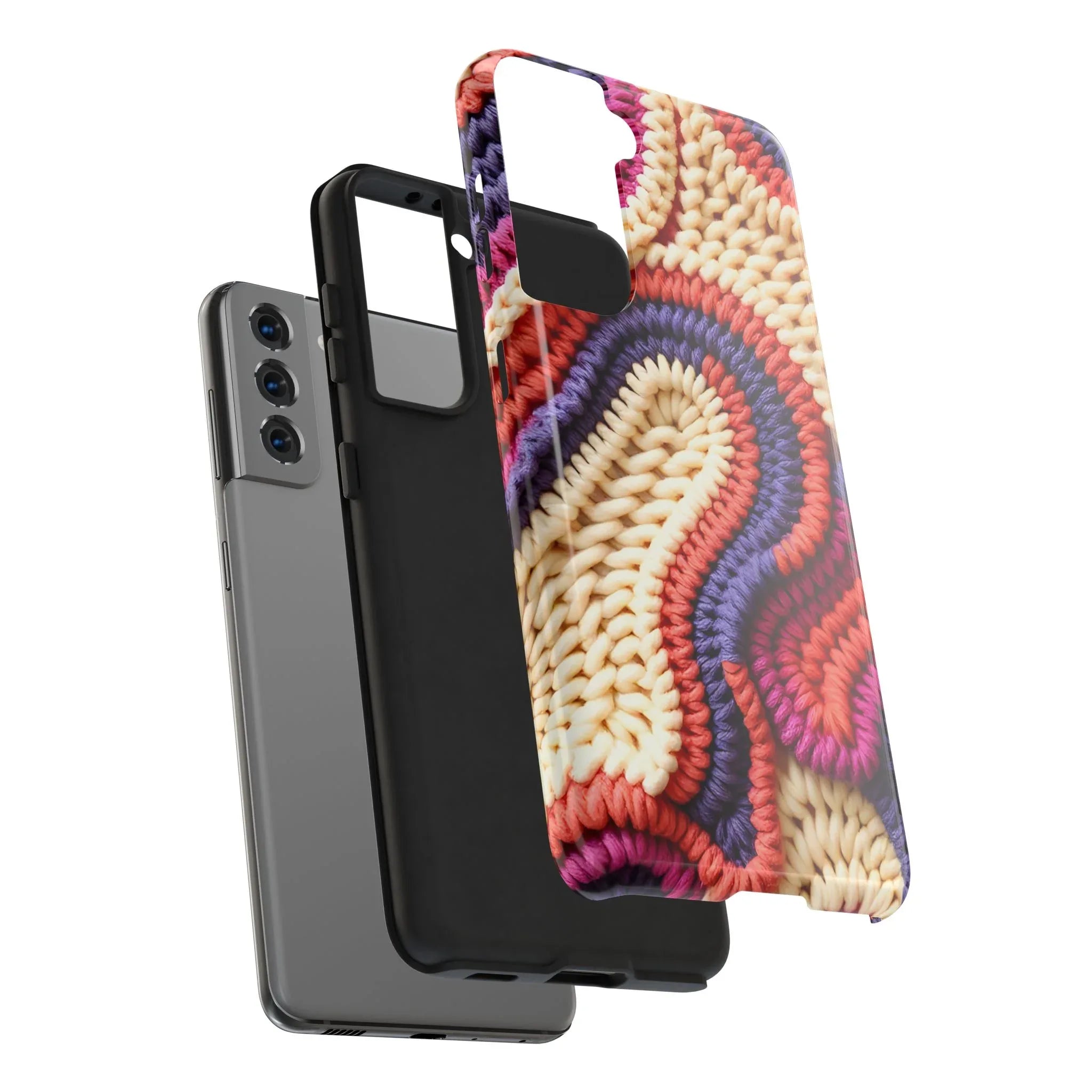 Handwoven Textile Art Phone Case for iPhone 11-17 and Galaxy S21-S25 - KARARMDESIGN