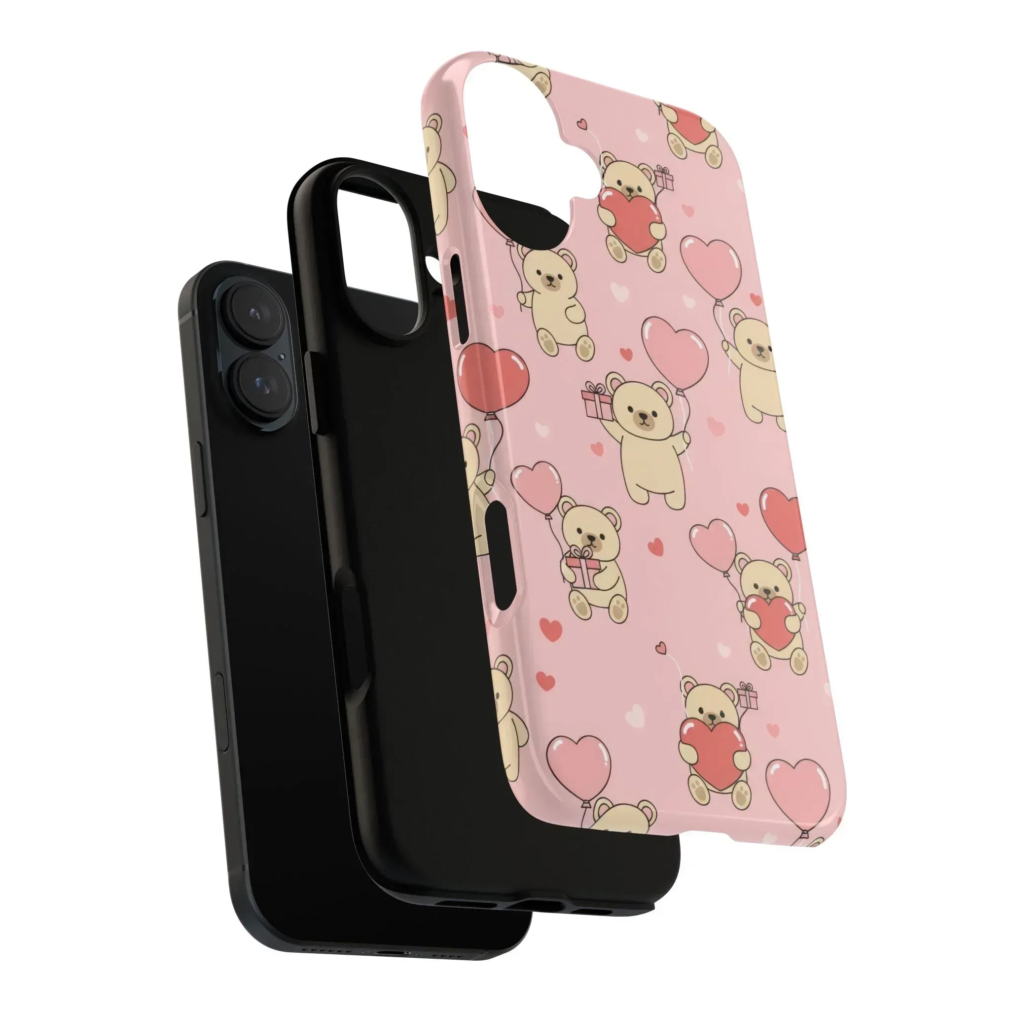 Teddy's Valentine Parade Phone Case for iPhone 11-17 and Galaxy S21-S25 - KARARMDESIGN