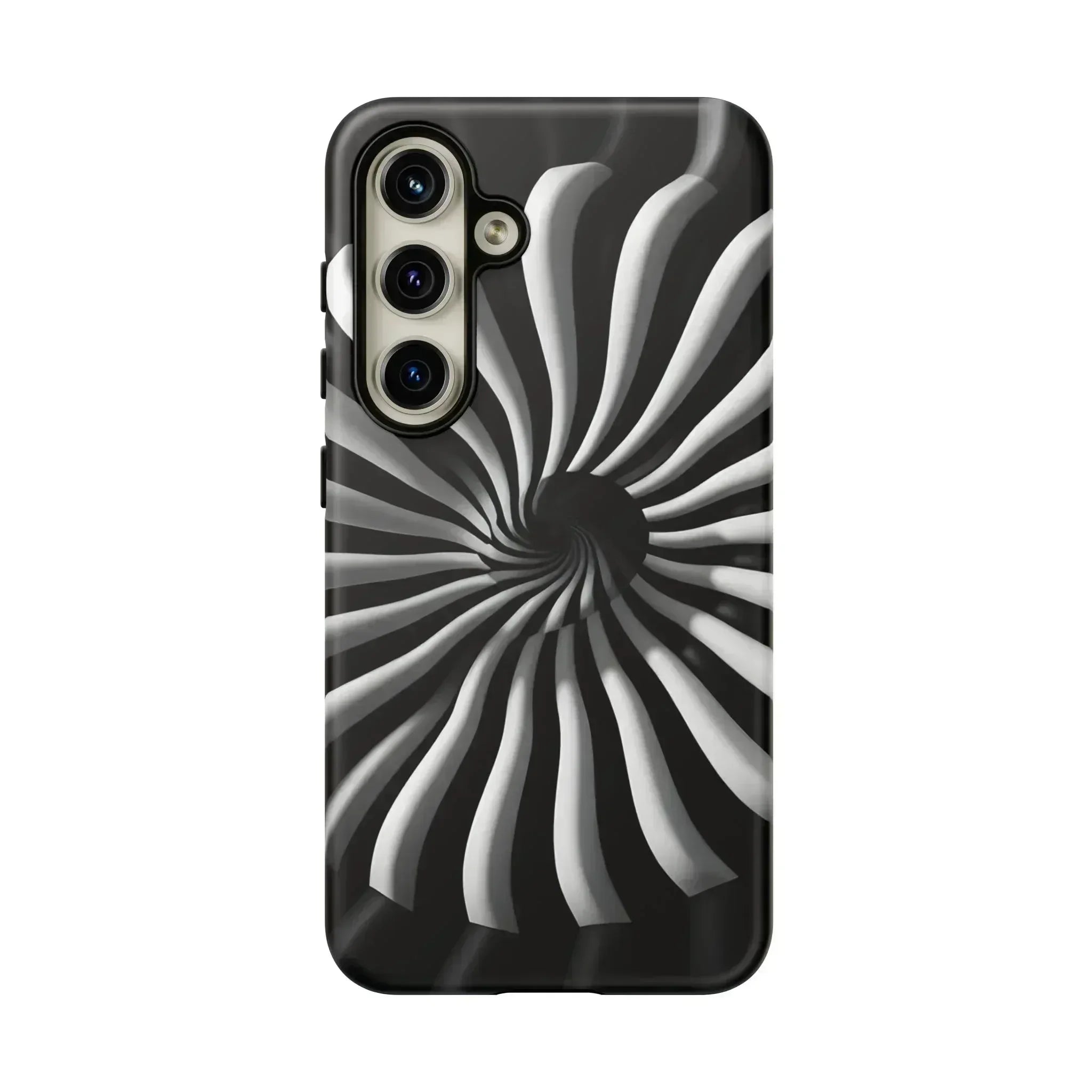 Hypnotic Black and White Spiral Phone Case for iPhone & Galaxy - KARARMDESIGN