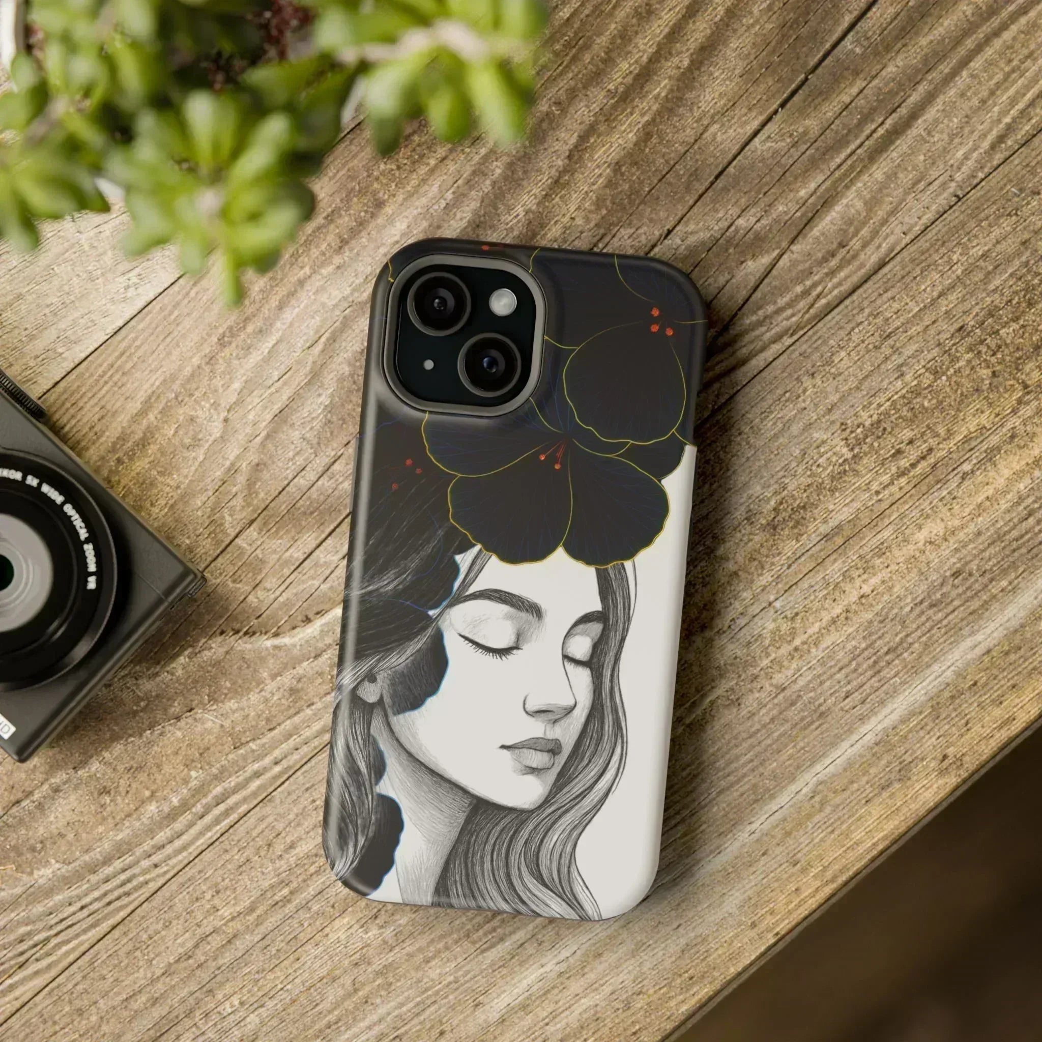 Dark Floral Elegance Phone Case for iPhone 13-16 - KARARMDESIGN