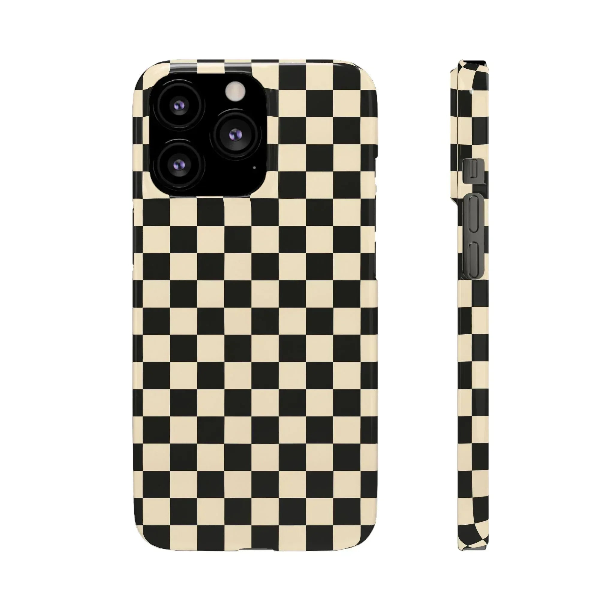 Stylish Matte Checker Phone Case for iPhone 11-17 and Galaxy S20-S25 - KARARMDESIGN