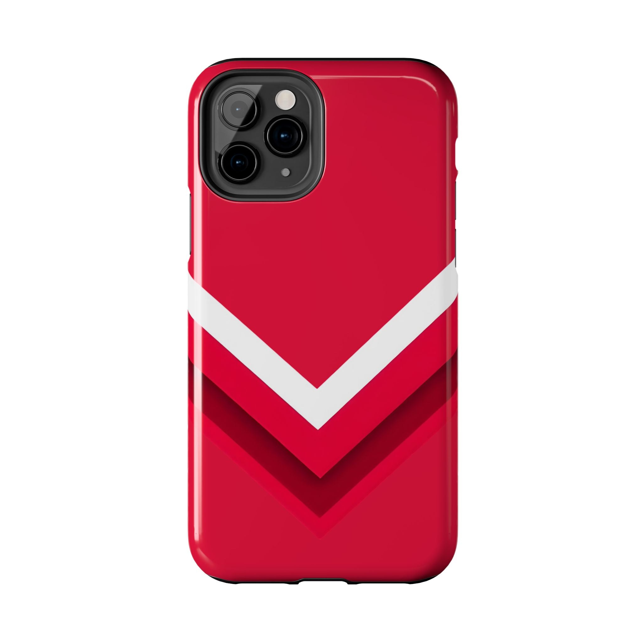 Red Chevron Armor Phone Case for iPhone 11–16 & Galaxy S21–S24