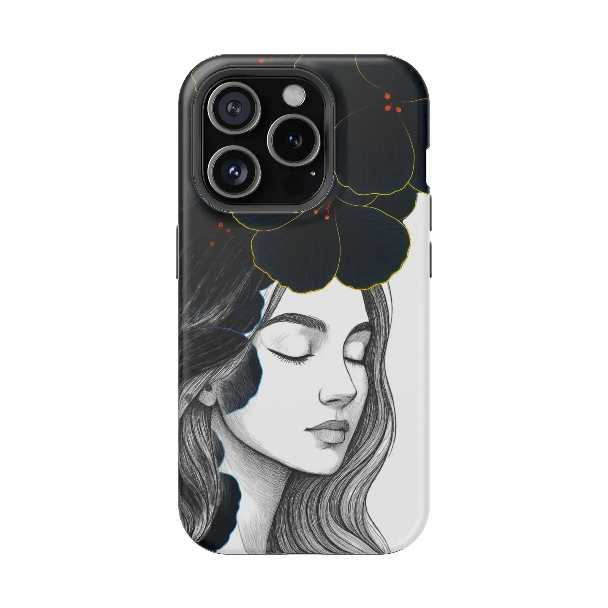 Dark Floral Elegance Phone Case for iPhone 13-16 - KARARMDESIGN
