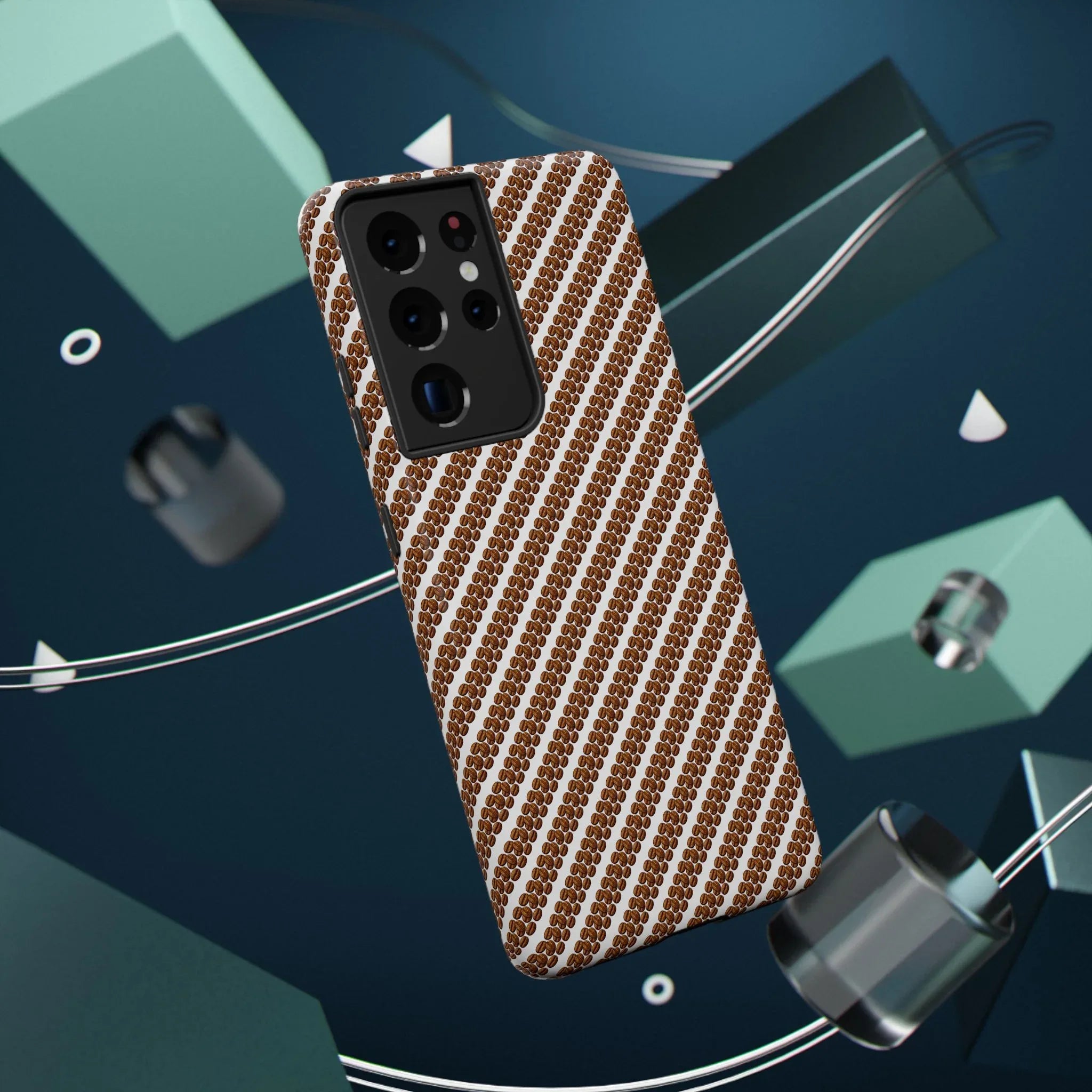 Stylish Coffee Pattern Phone Case for iPhone 11–17 and Galaxy S21–S22 - KARARMDESIGN