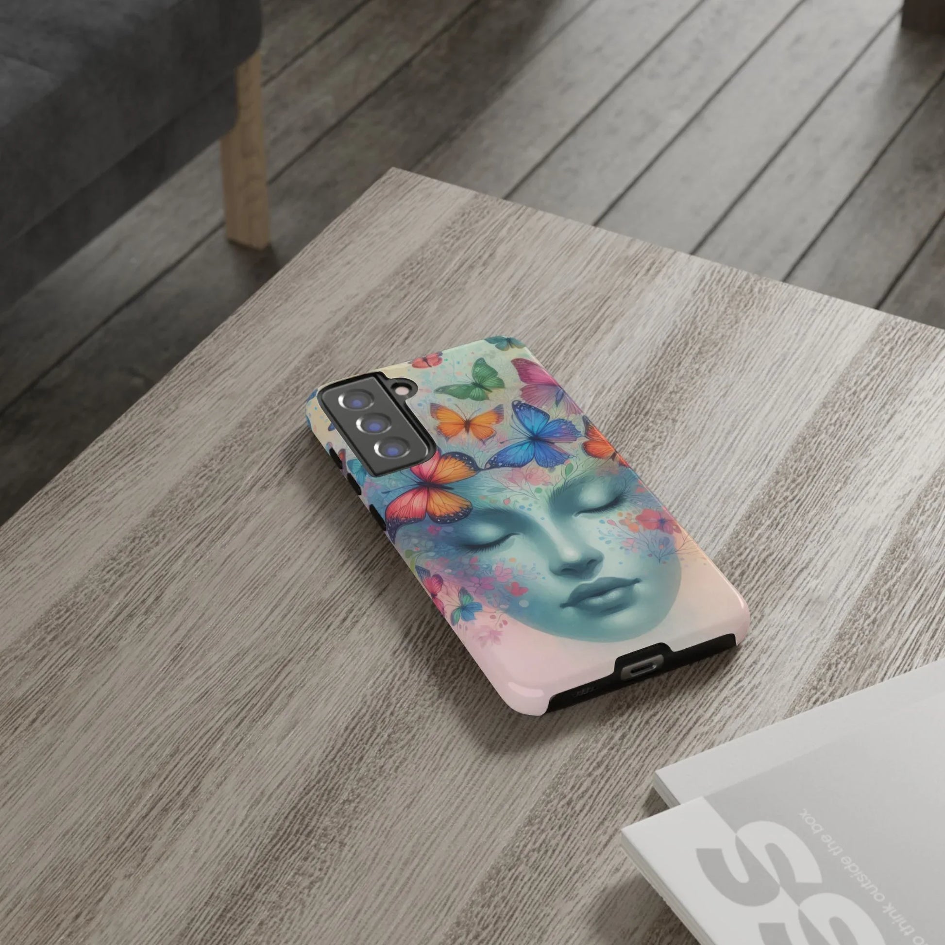 Butterfly Bloom Dreamy Woman Phone Case for Galaxy and Pixel - KARARMDESIGN