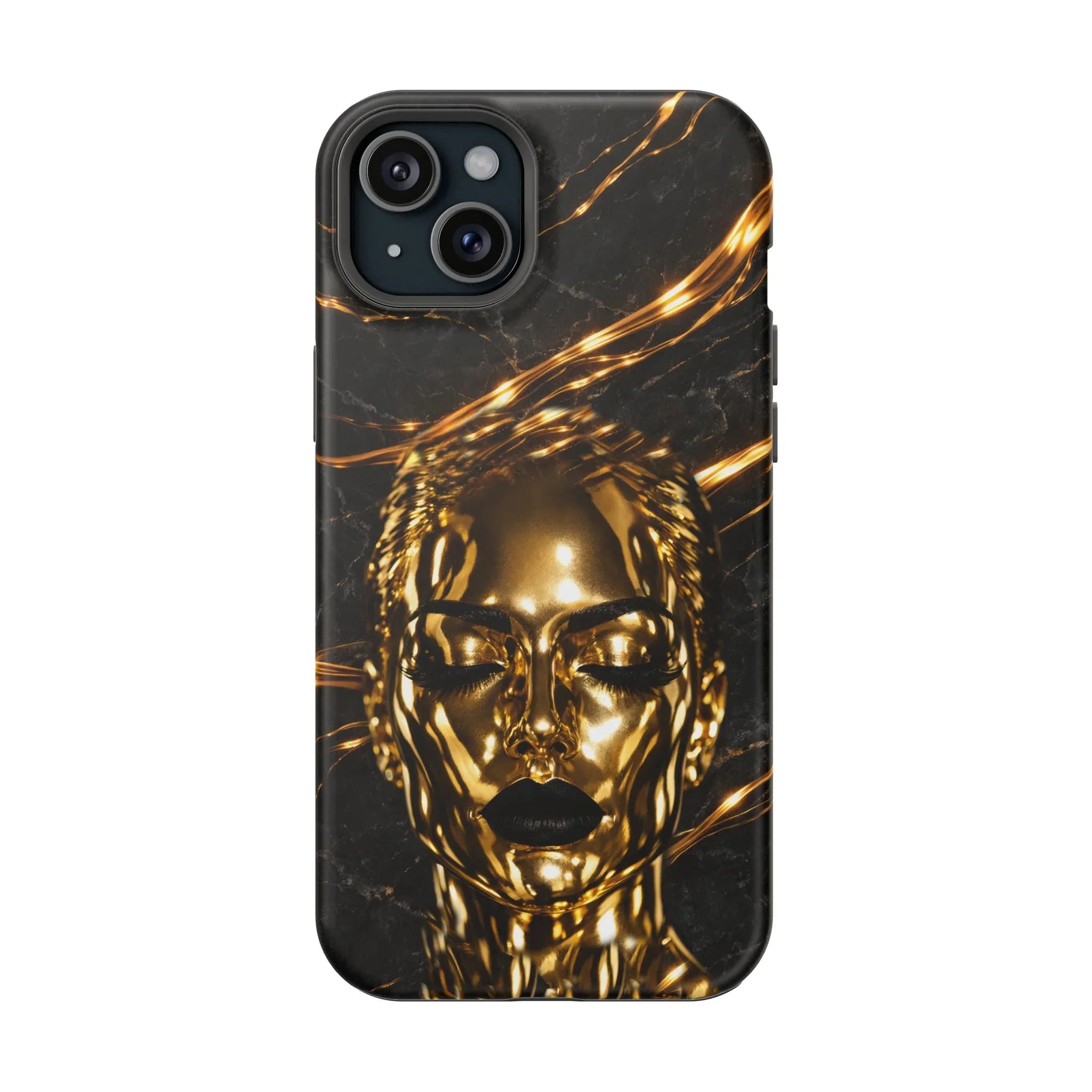 Luxury Gold Portrait Phone Case for iPhone 11-17 and Galaxy S21-S25 - KARARMDESIGN