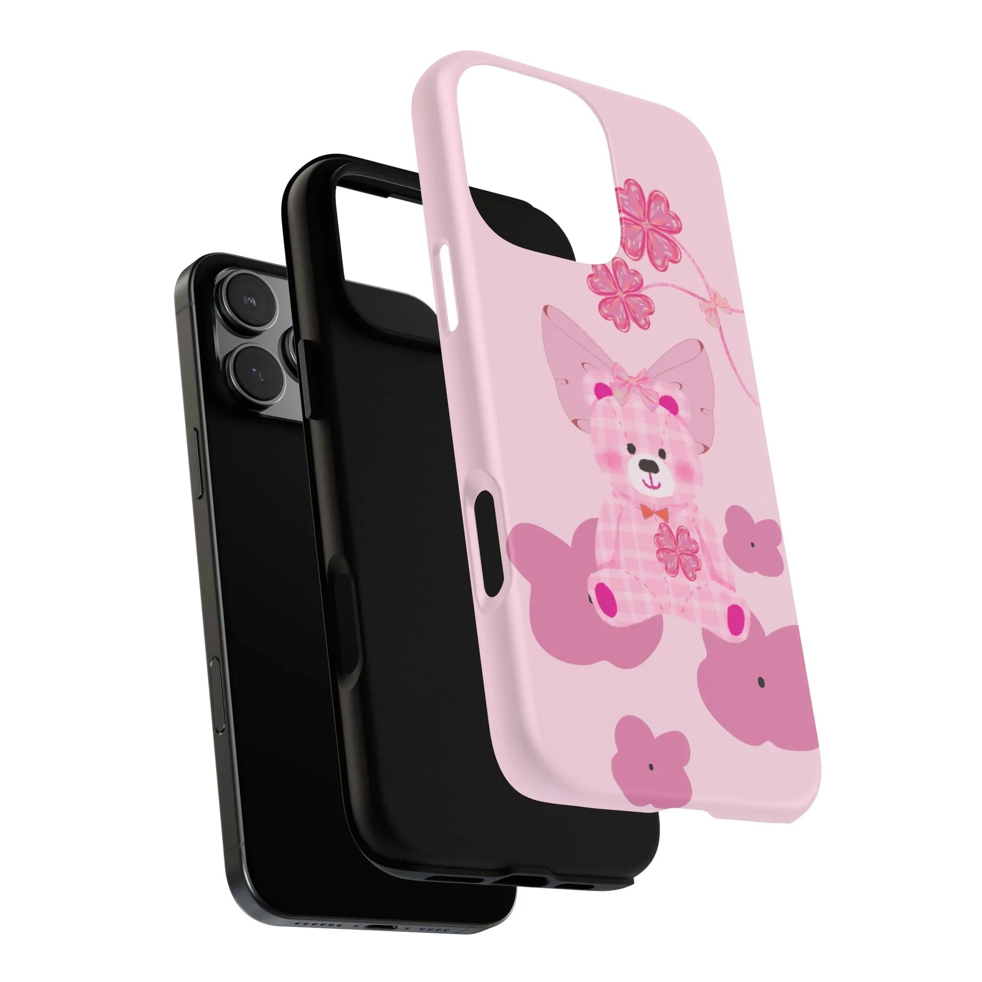 Pink Teddy Bear Phone Cases for iPhone, Pixel and Galaxy - KARARMDESIGN