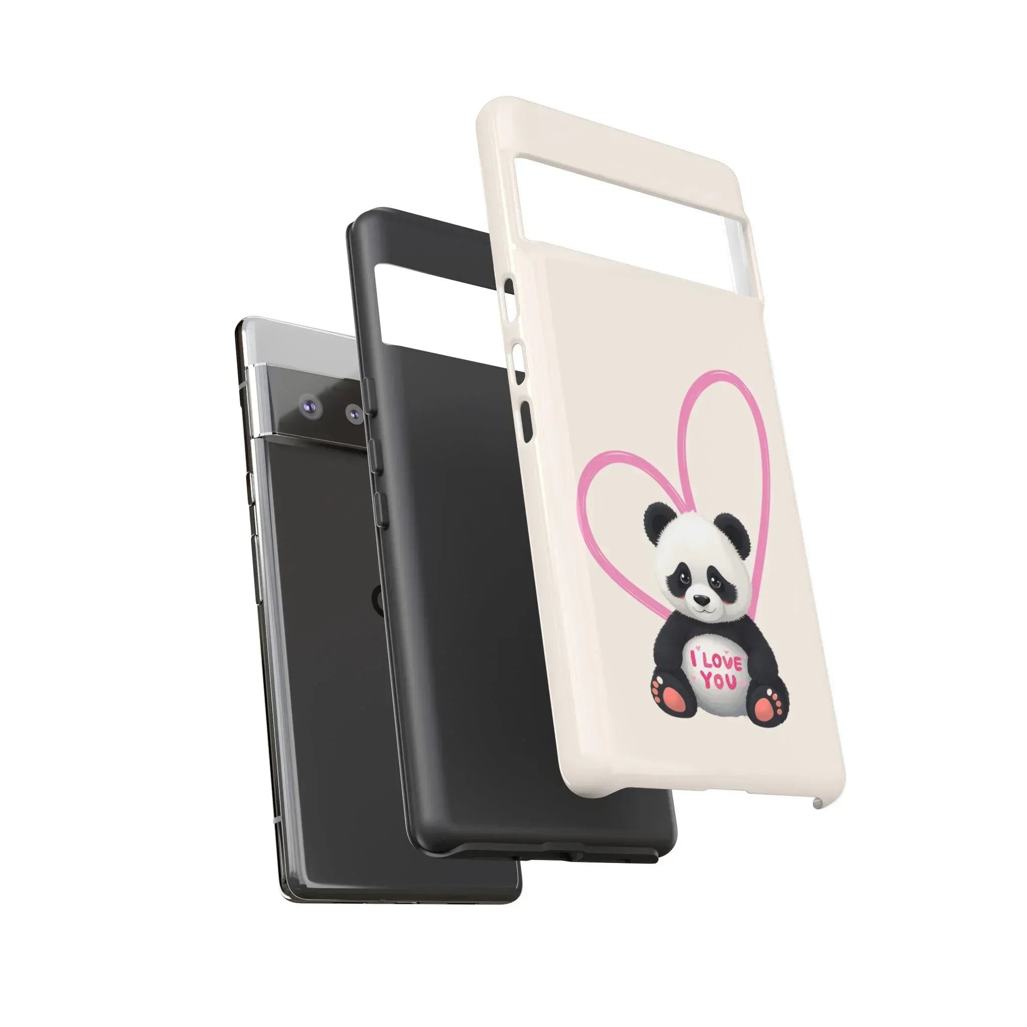 Cute Panda Heart Love Phone Case for Google Pixel up to 9 - KARARMDESIGN