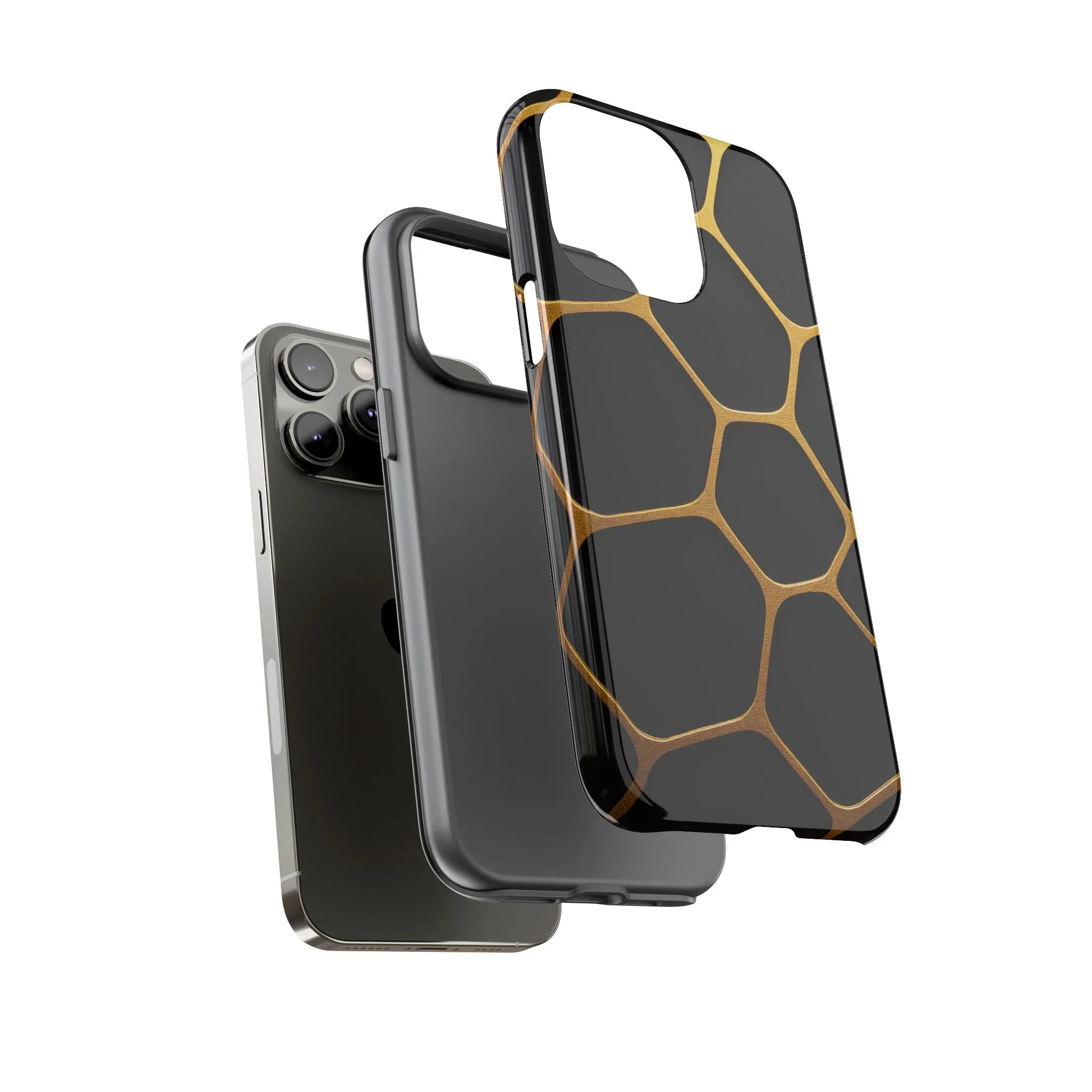 Golden Cellscape Phone Case for iPhone 8-17 and Galaxy S20-S25 - KARARMDESIGN