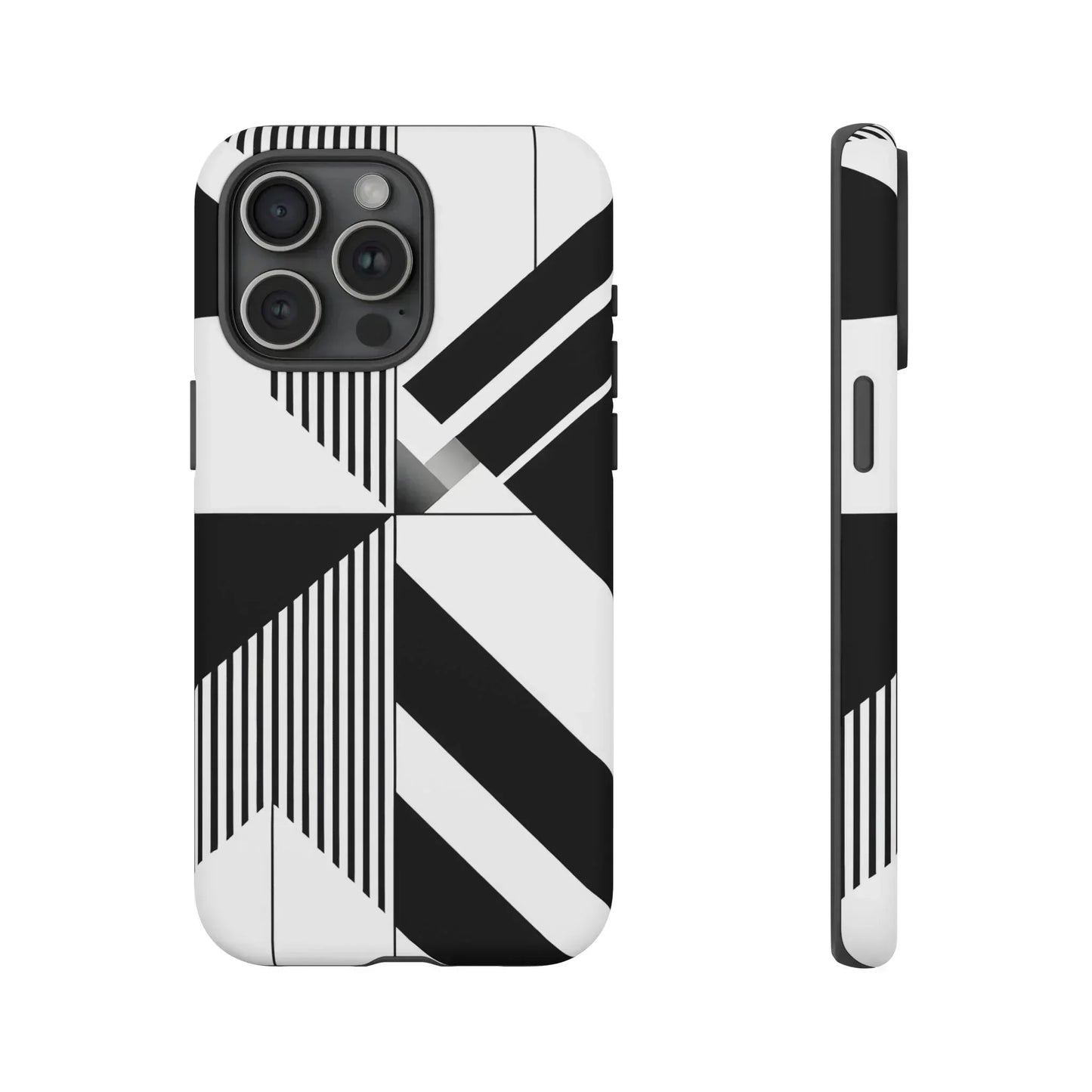 Monochrome Tough Phone Case for iPhone 11-16 and Samsung Galaxy S10–S25 Models - KarArmDesign