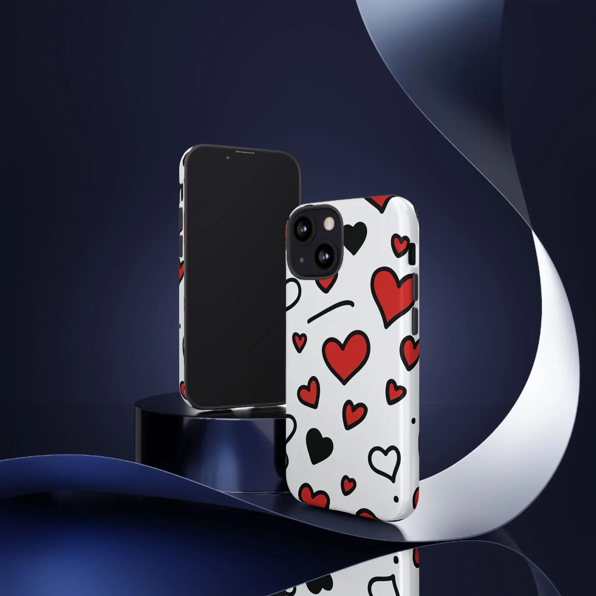 Scattered Hearts Phone Case for iPhone 11-17 and Galaxy S10-S25 - KARARMDESIGN
