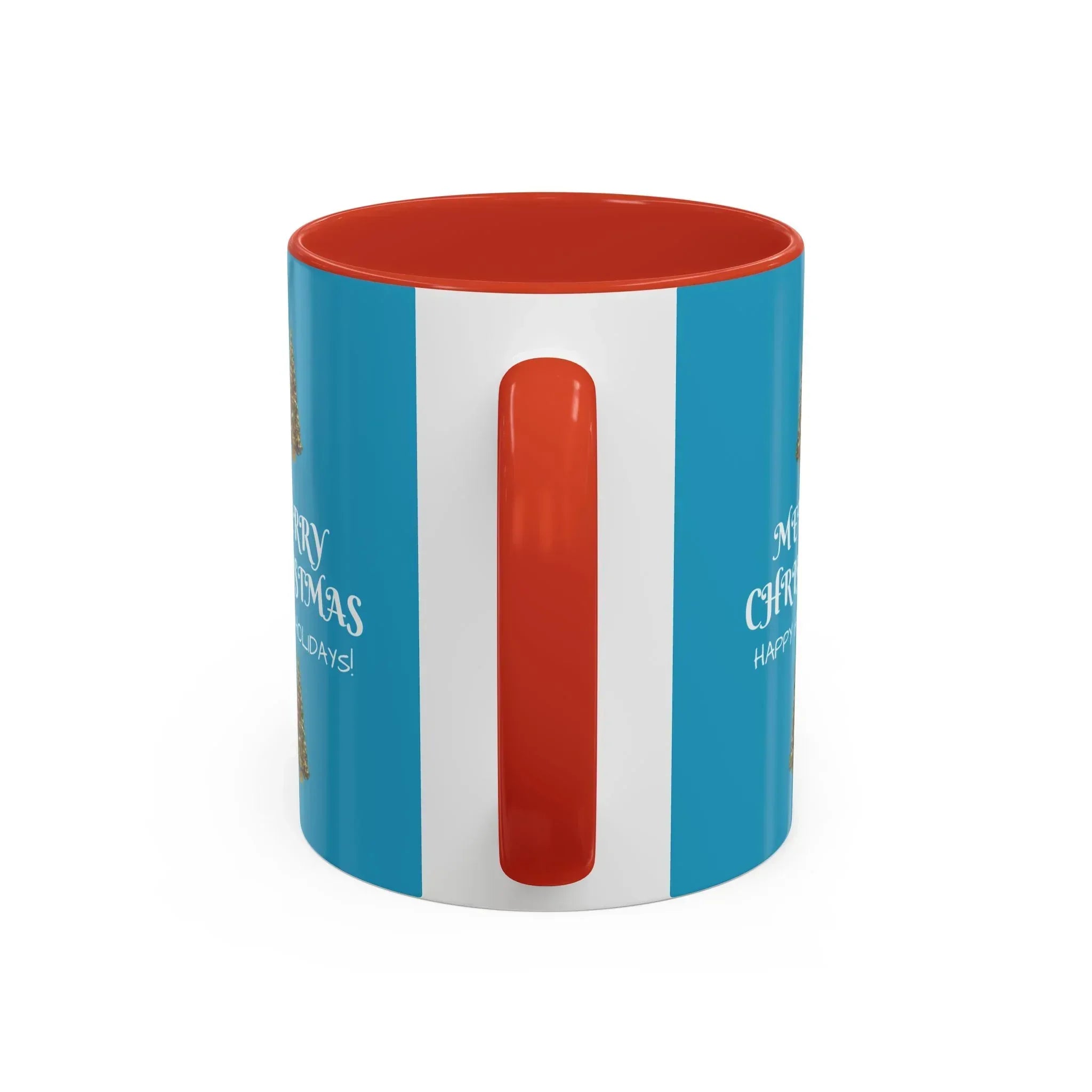 Merry Christmas and Happy Holidays Mug - Accent Coffee Mug (11, 15oz) - KARARMDESIGN