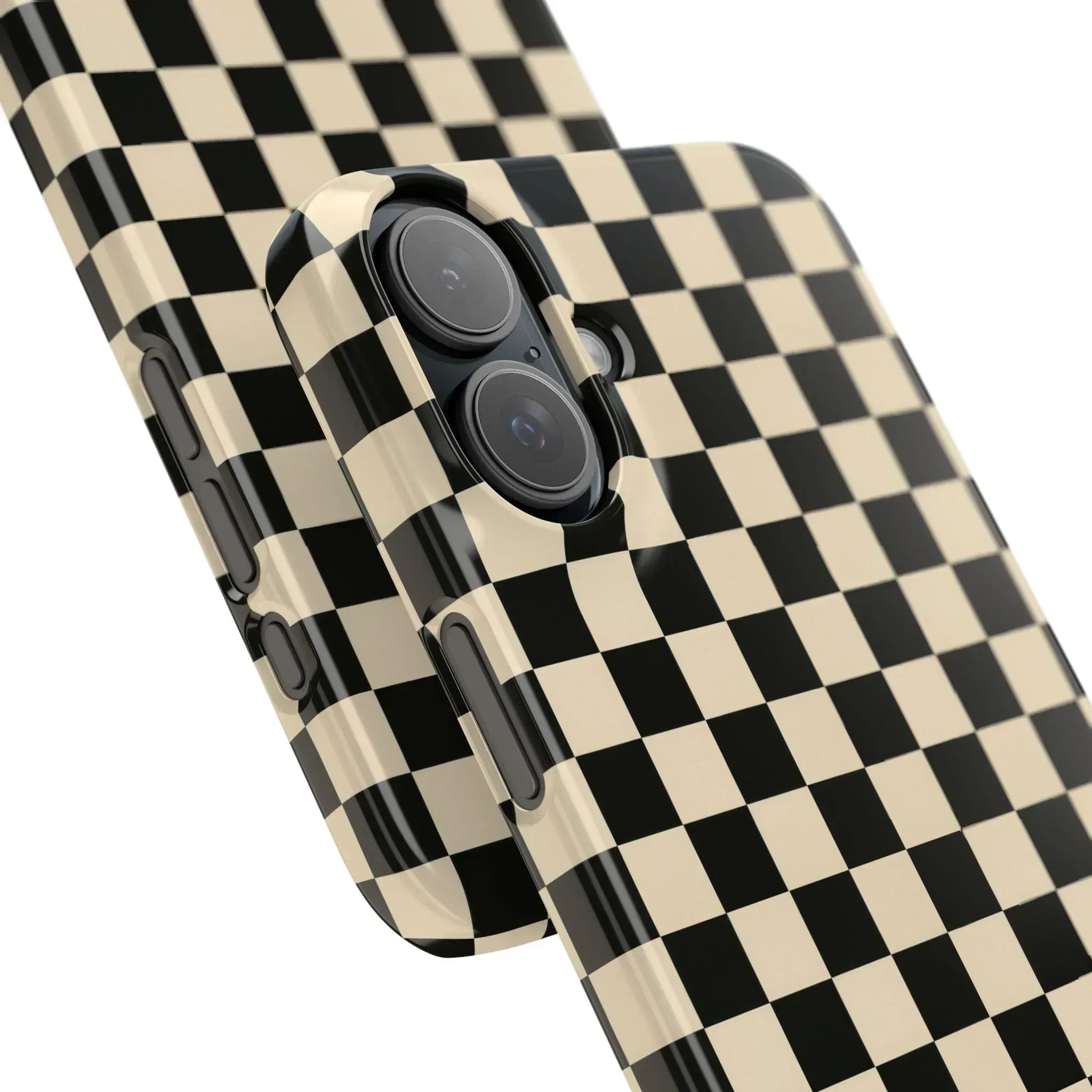 Stylish Matte Checker Phone Case for iPhone 11-17 and Galaxy S20-S25 - KARARMDESIGN